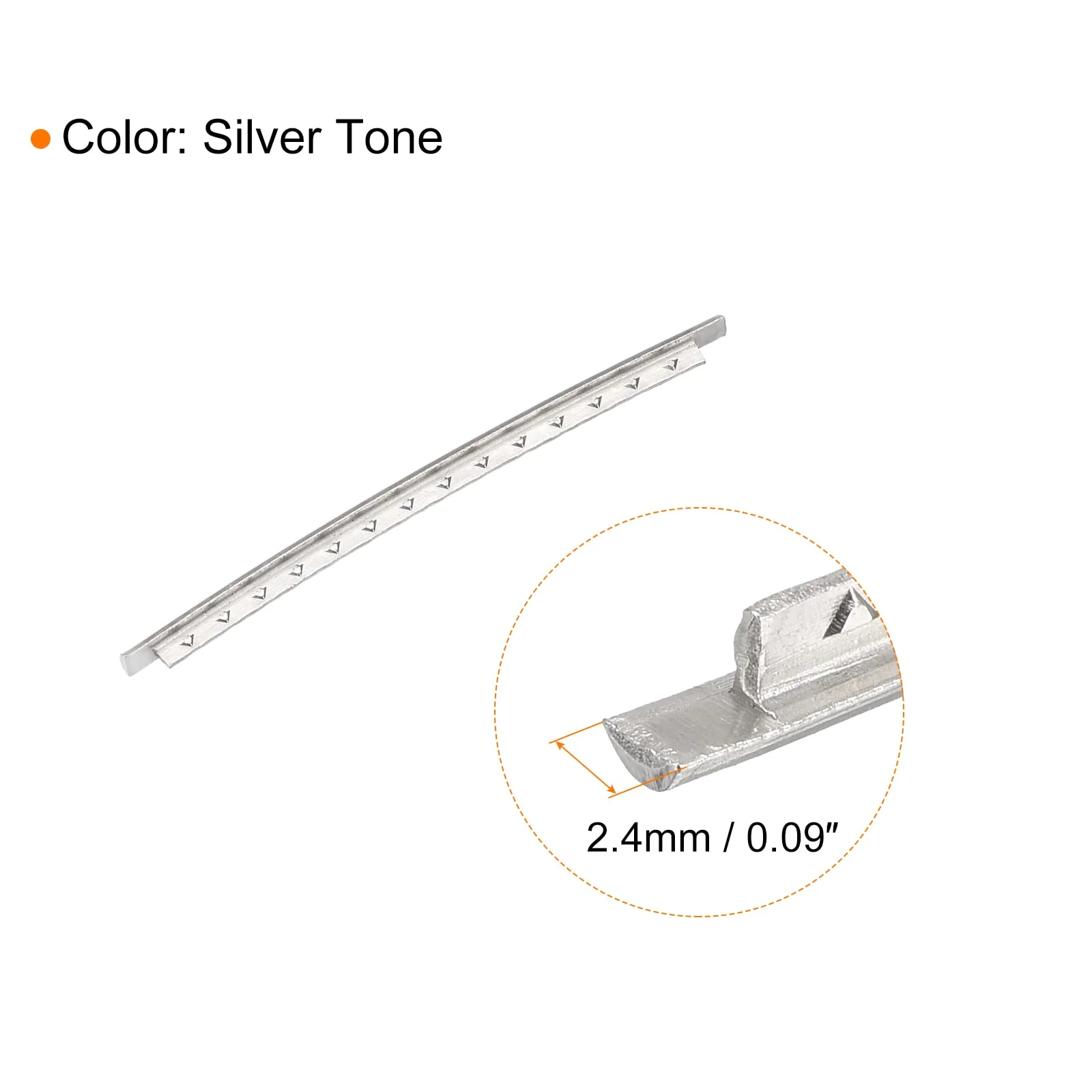 MECCANIXITY Electric Guitar Fret Wire Guitar Fretboard 22 Fret 2.4mm Silver Tone for Guitar Fingerboard Replacement, Pack of 22 - Image 2