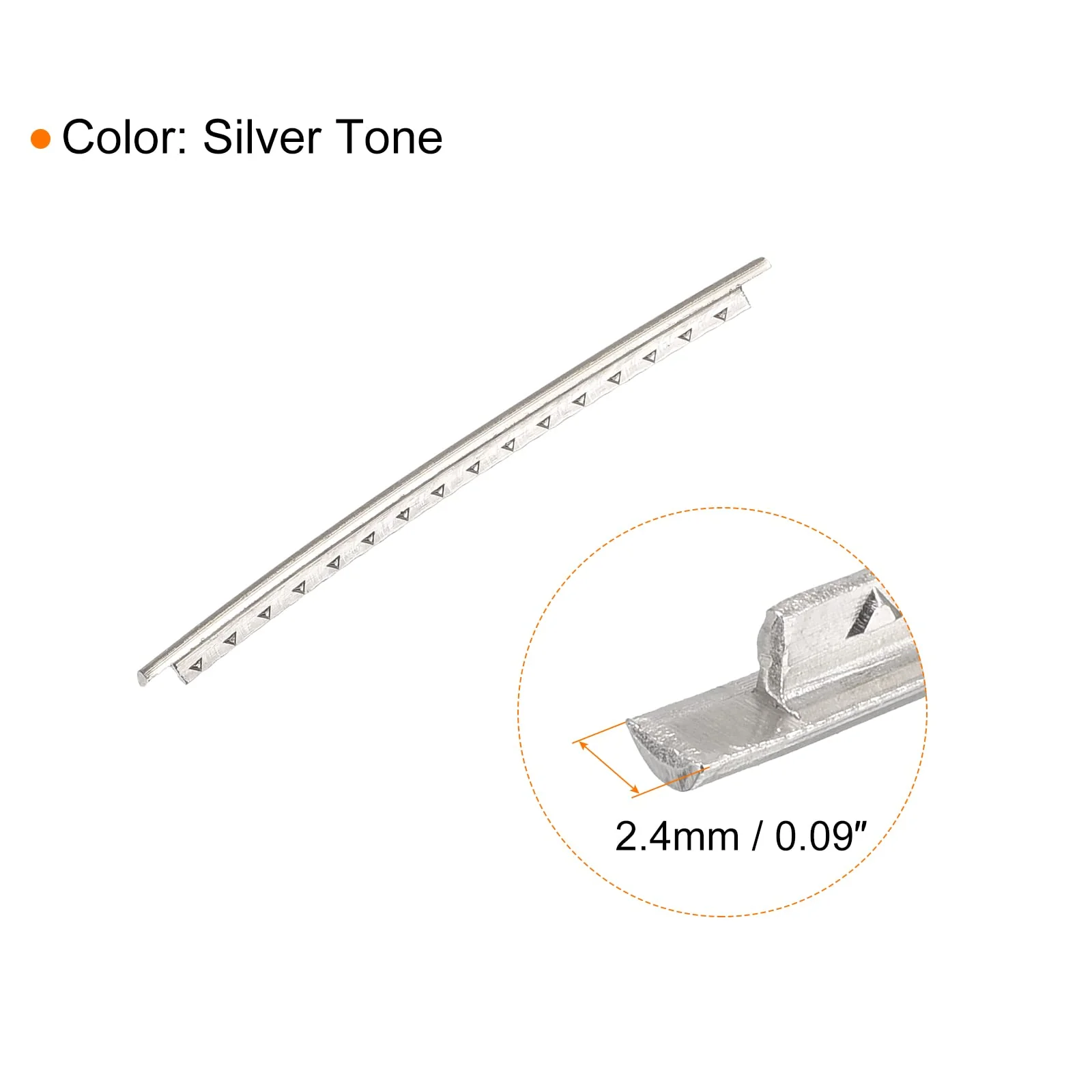 MECCANIXITY Electric Guitar Fret Wire Guitar Fretboard 24 Fret 2.4mm Silver Tone for Guitar Fingerboard Replacement, Pack of 48 - Image 2