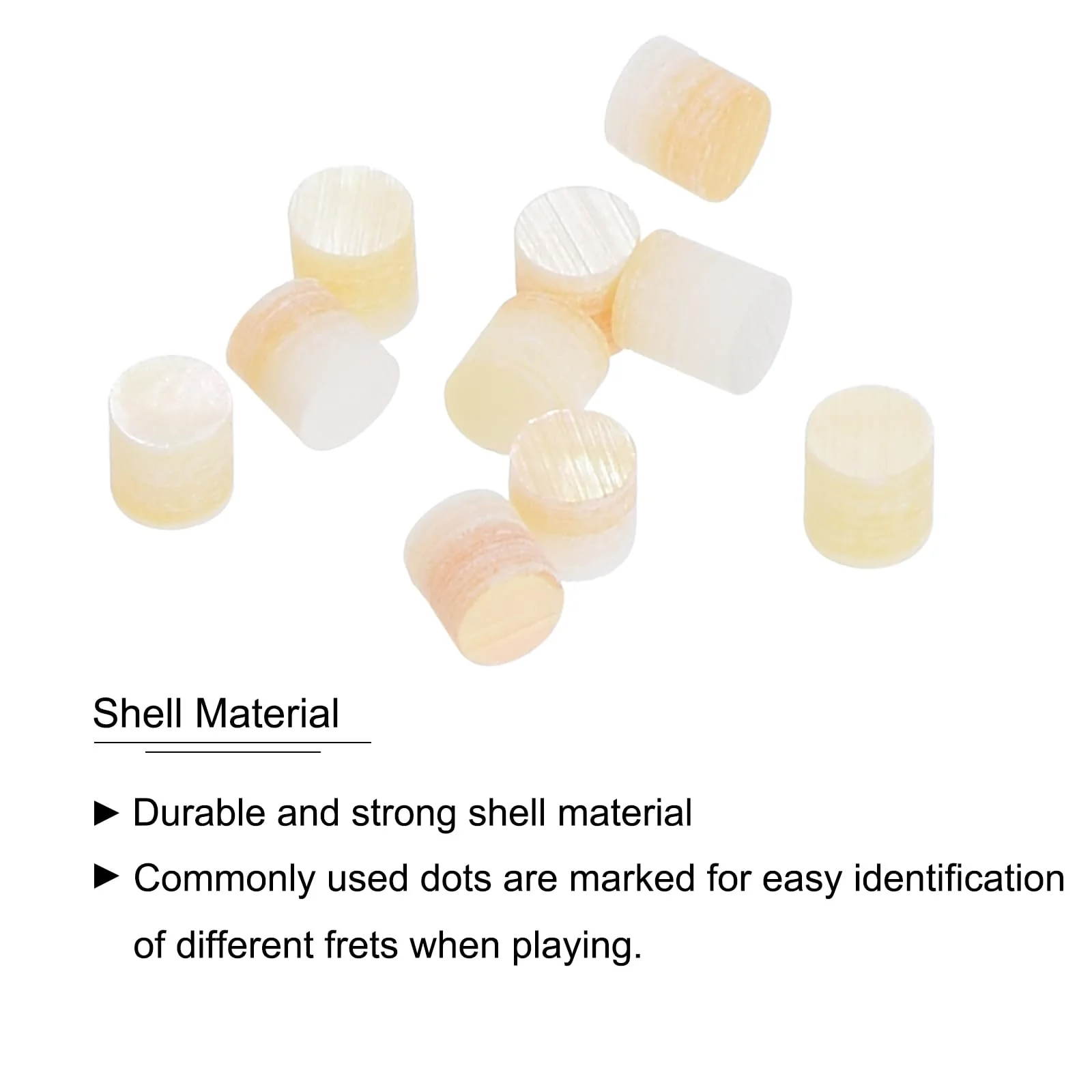 MECCANIXITY Guitar Fretboard Inlay Dots Yellow Shell Fingerboard Inlays Mark Point 2x2mm For Guitar, Pack of 10 - Image 4