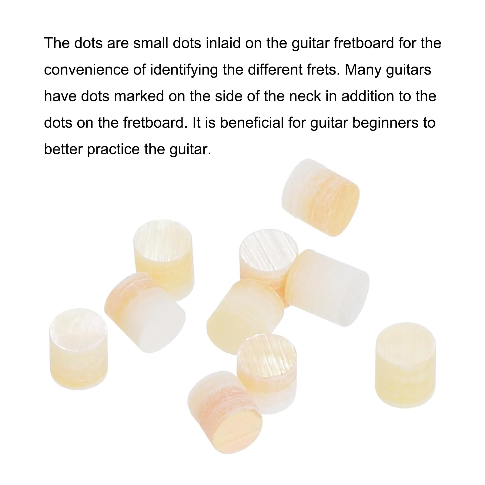 MECCANIXITY Guitar Fretboard Inlay Dots Yellow Shell Fingerboard Inlays Mark Point 2x2mm For Guitar, Pack of 10 - Image 5