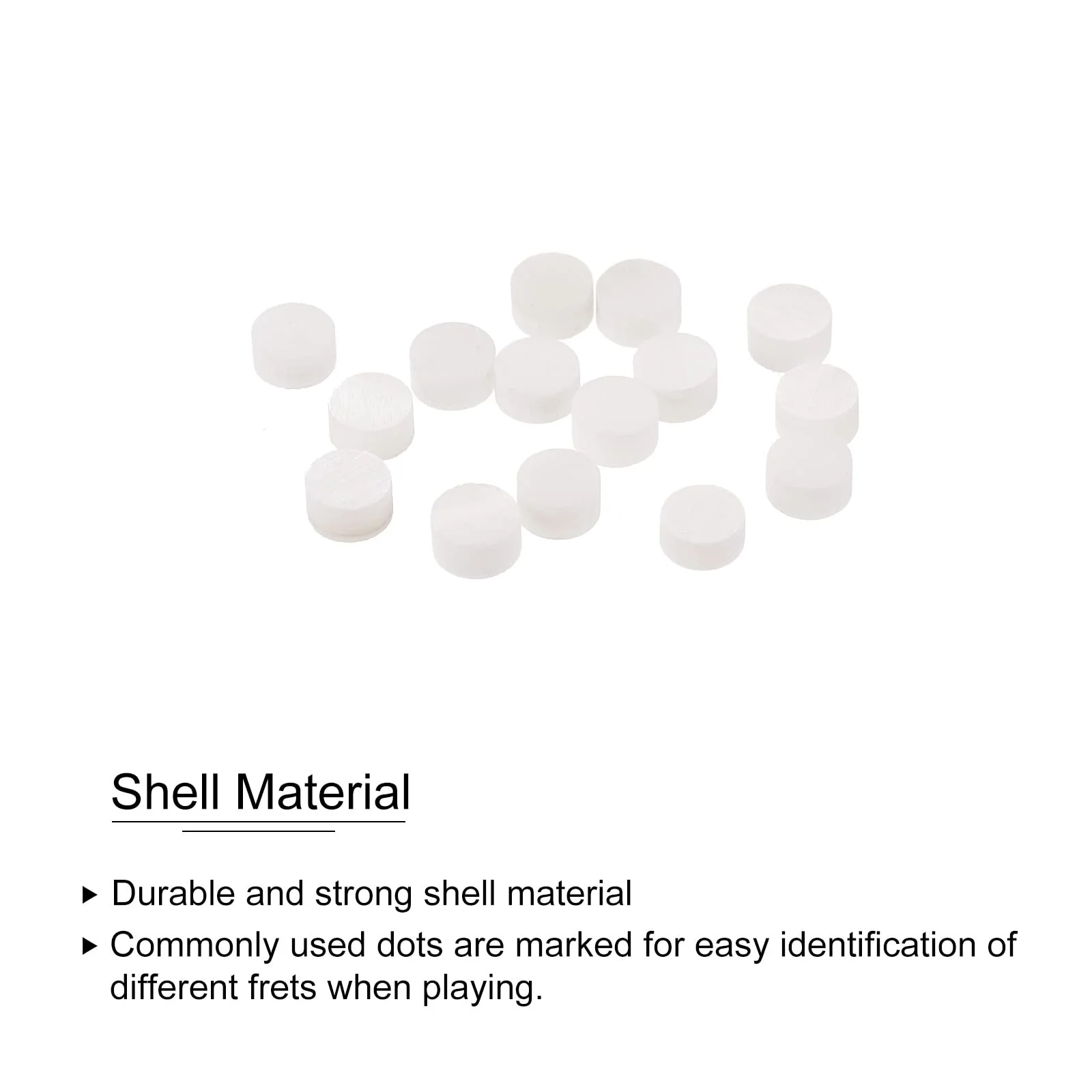 MECCANIXITY Inlay Dots Pearl Shell Fingerboard Dots Fret Inlay White 5x2mm for Guitar Bass Ukulele Banjo, Pack of 15 - Image 4