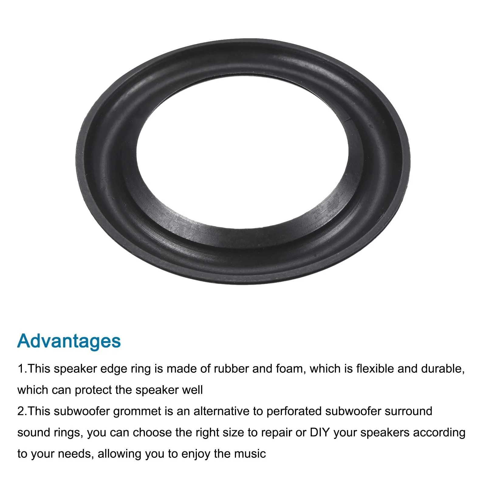 MECCANIXITY Rubber Speaker Foam Edge Surround Rings 2.25 Inch 33mm x 53mm Perforated Subwoofer Rings Replacement Parts for Speaker Repair or DIY Black 4 Pcs - Image 4