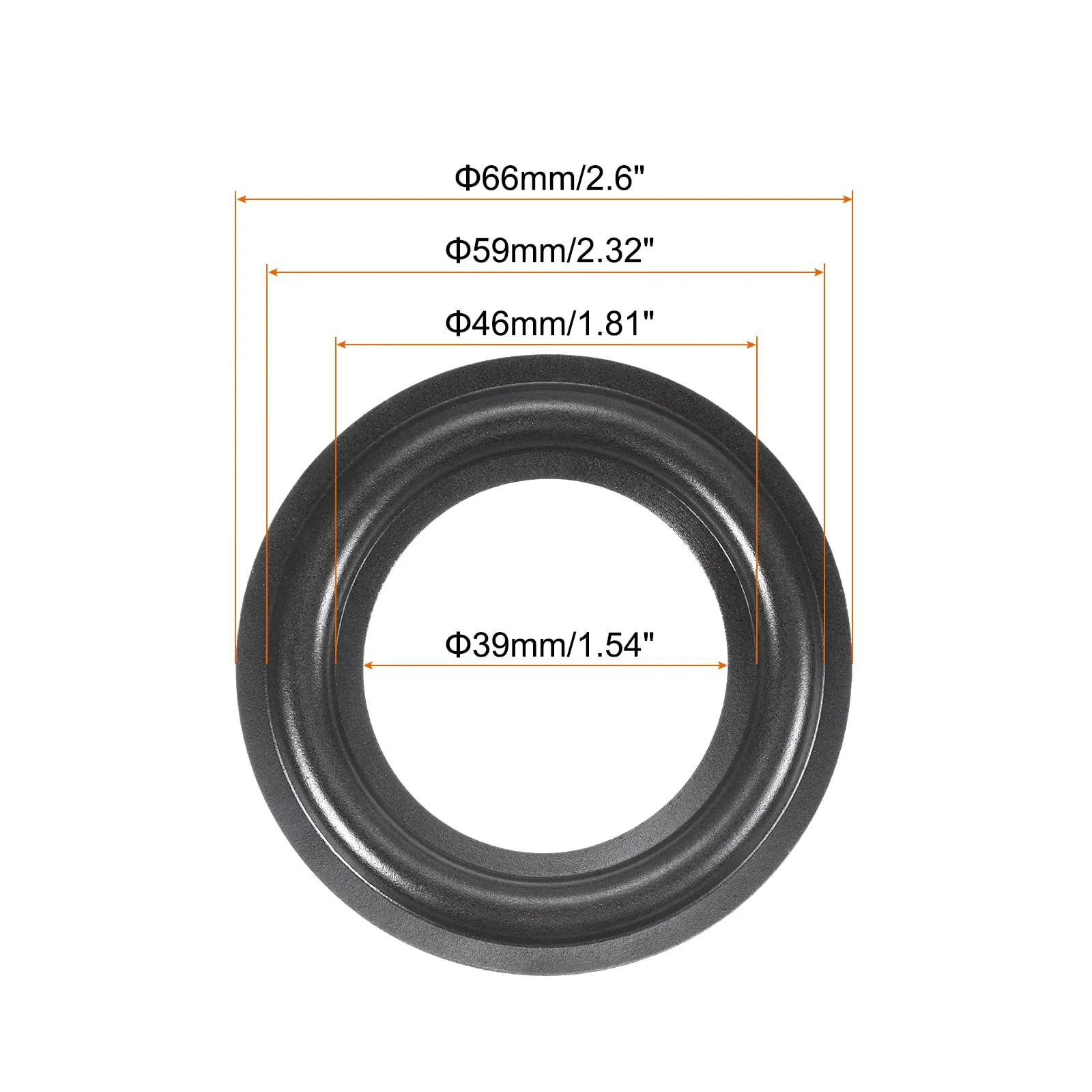 MECCANIXITY Rubber Speaker Foam Edge Surround Rings 2.5 Inch 39mm x 66mm Perforated Subwoofer Rings Replacement Parts for Speaker Repair or DIY Dark Green 2 Pcs - Image 2
