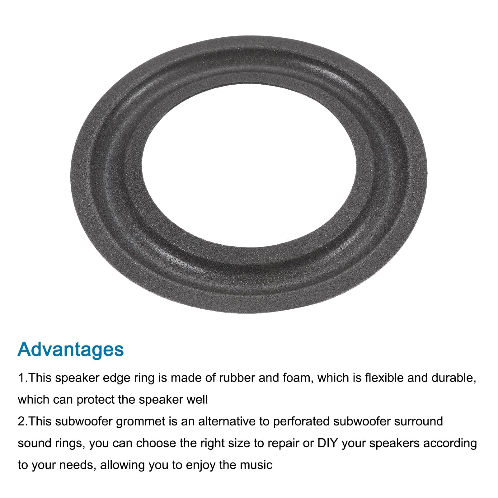 MECCANIXITY Rubber Speaker Foam Edge Surround Rings 2.5 Inch 39mm x 66mm Perforated Subwoofer Rings Replacement Parts for Speaker Repair or DIY Dark Green 2 Pcs - Image 4