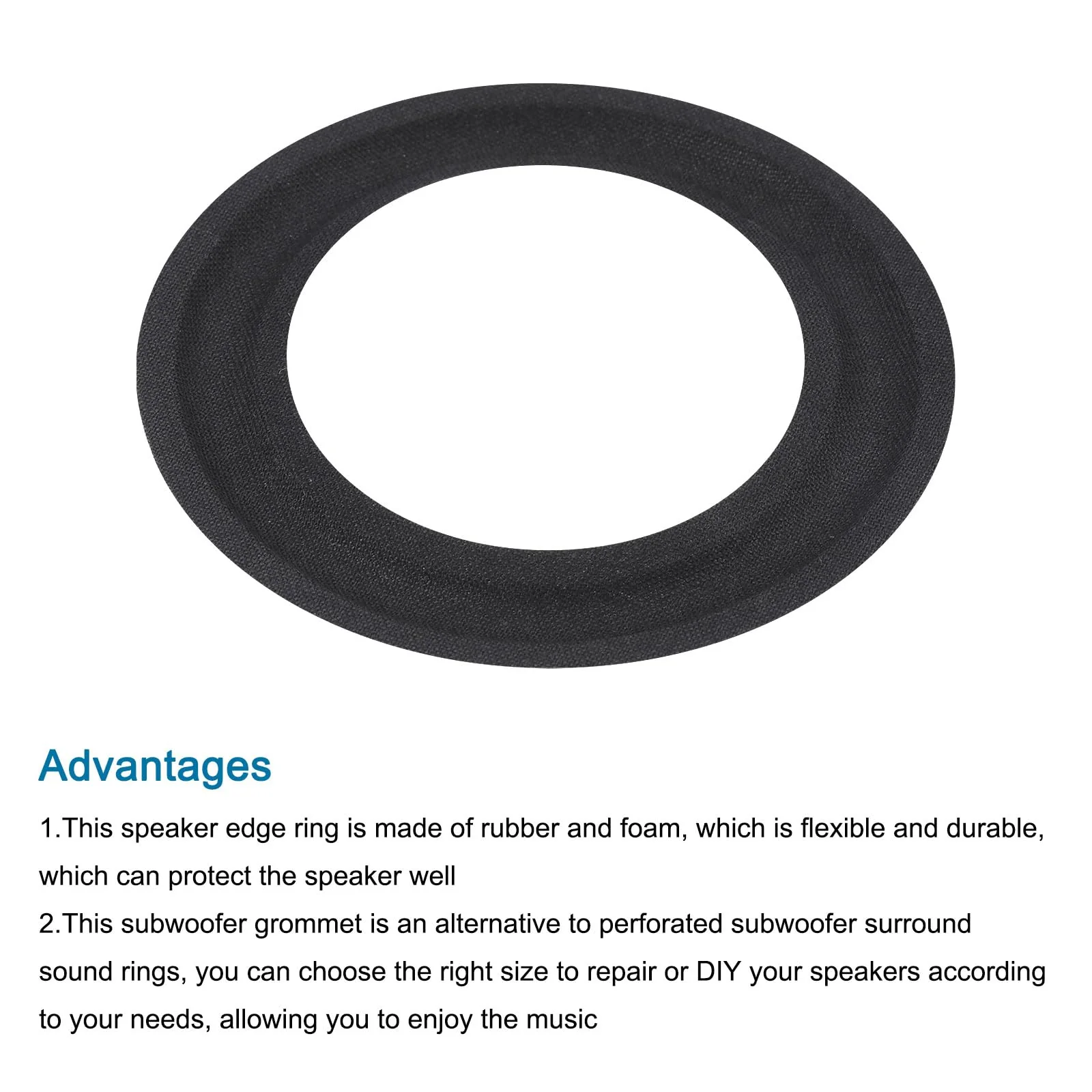 MECCANIXITY Rubber Speaker Foam Edge Surround Rings 2.5 Inch 42mm x 68mm Perforated Subwoofer Rings Replacement Parts for Speaker Repair or DIY Black 2 Pcs - Image 4