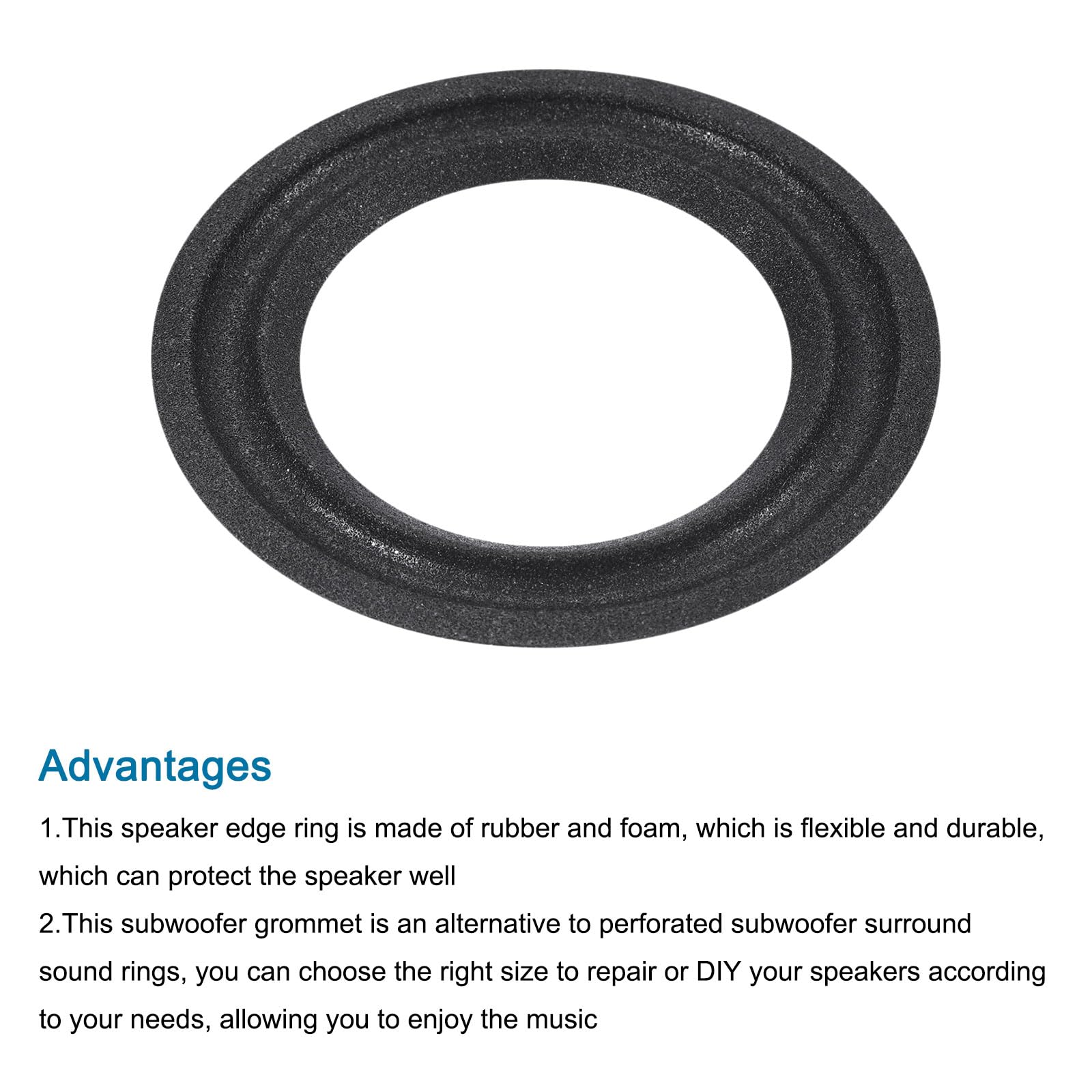 MECCANIXITY Rubber Speaker Foam Edge Surround Rings 3 Inch 47mm x 75mm Perforated Subwoofer Rings Replacement Parts for Speaker Repair or DIY Black 2 Pcs - Image 4