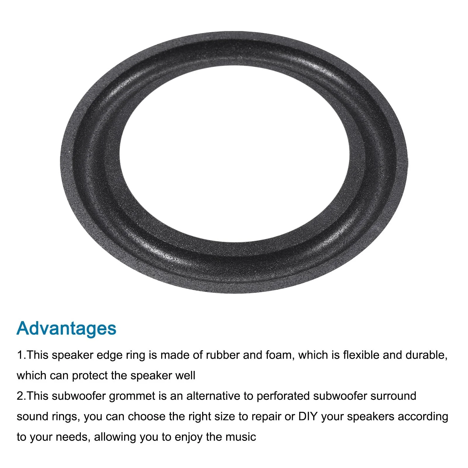 MECCANIXITY Rubber Speaker Foam Edge Surround Rings 3 Inch 47mmx75mm Perforated Subwoofer Rings Replacement Parts for Speaker Repair or DIY Black 2 Pcs - Image 4
