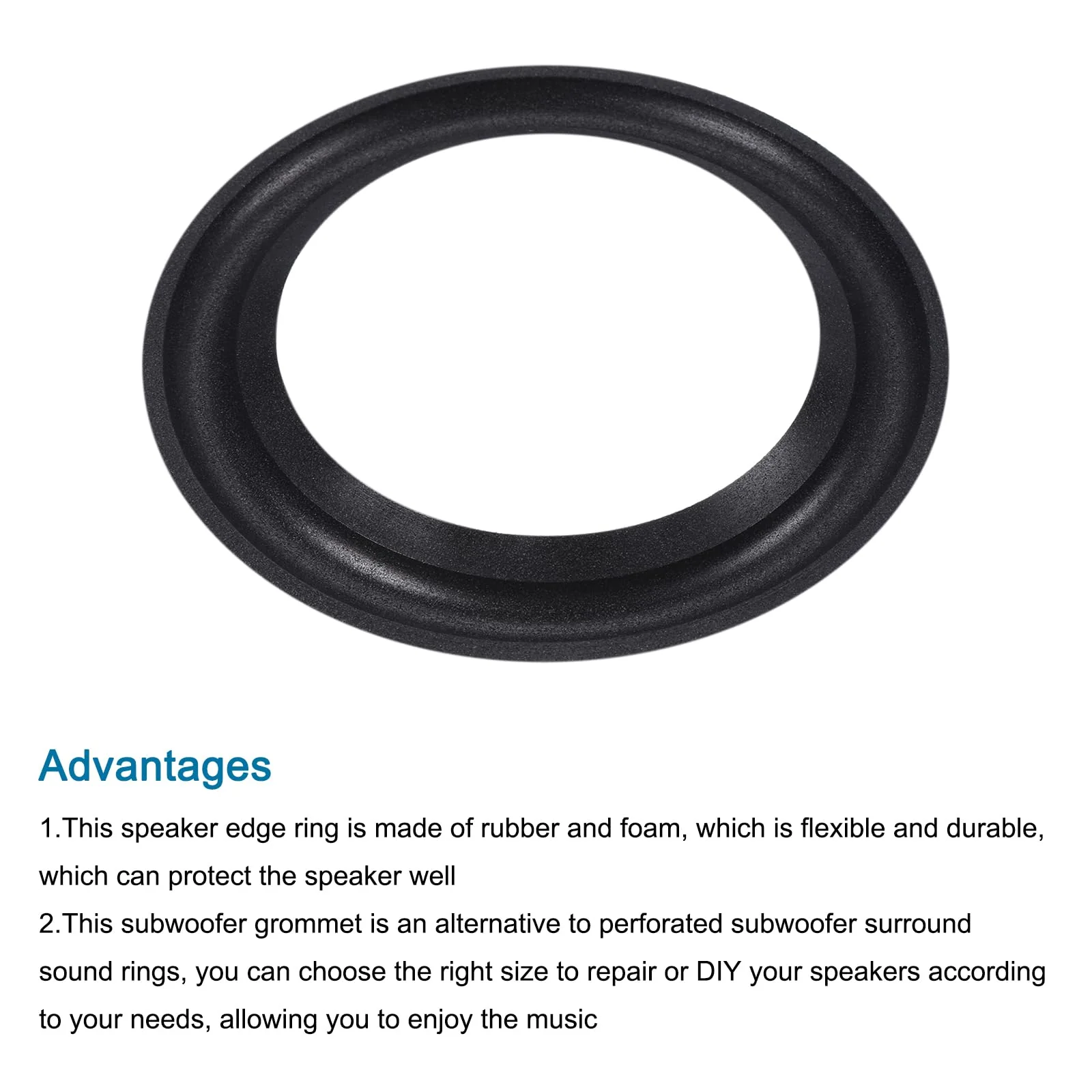 MECCANIXITY Rubber Speaker Foam Edge Surround Rings 4 Inch 63mm x 98mm Perforated Subwoofer Rings Replacement Parts for Speaker Repair or DIY Black 4 Pcs - Image 4
