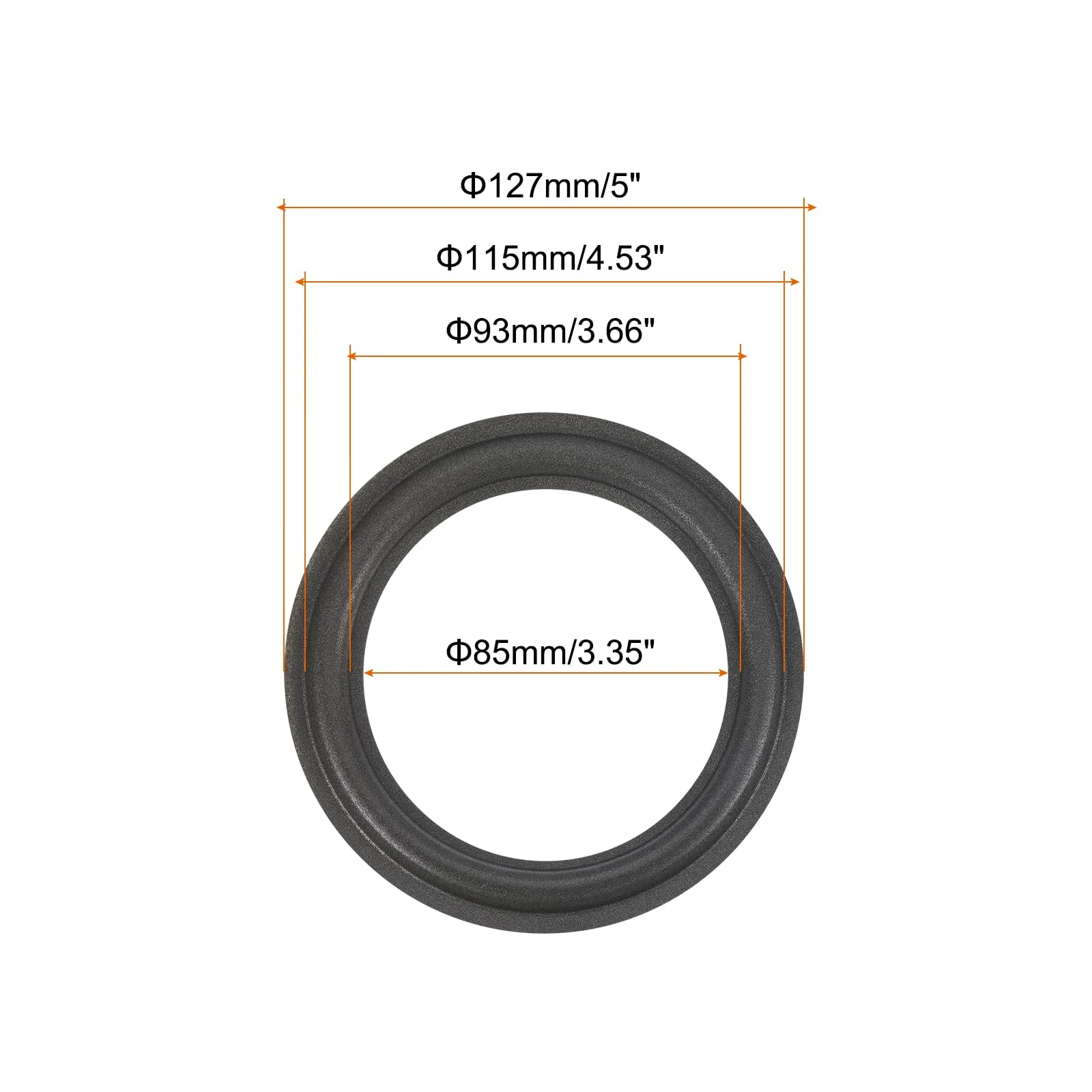 MECCANIXITY Rubber Speaker Foam Edge Surround Rings 5 Inch 85mm x 127mm Perforated Subwoofer Rings Replacement Parts for Speaker Repair or DIY Blue Gray 4 Pcs - Image 2
