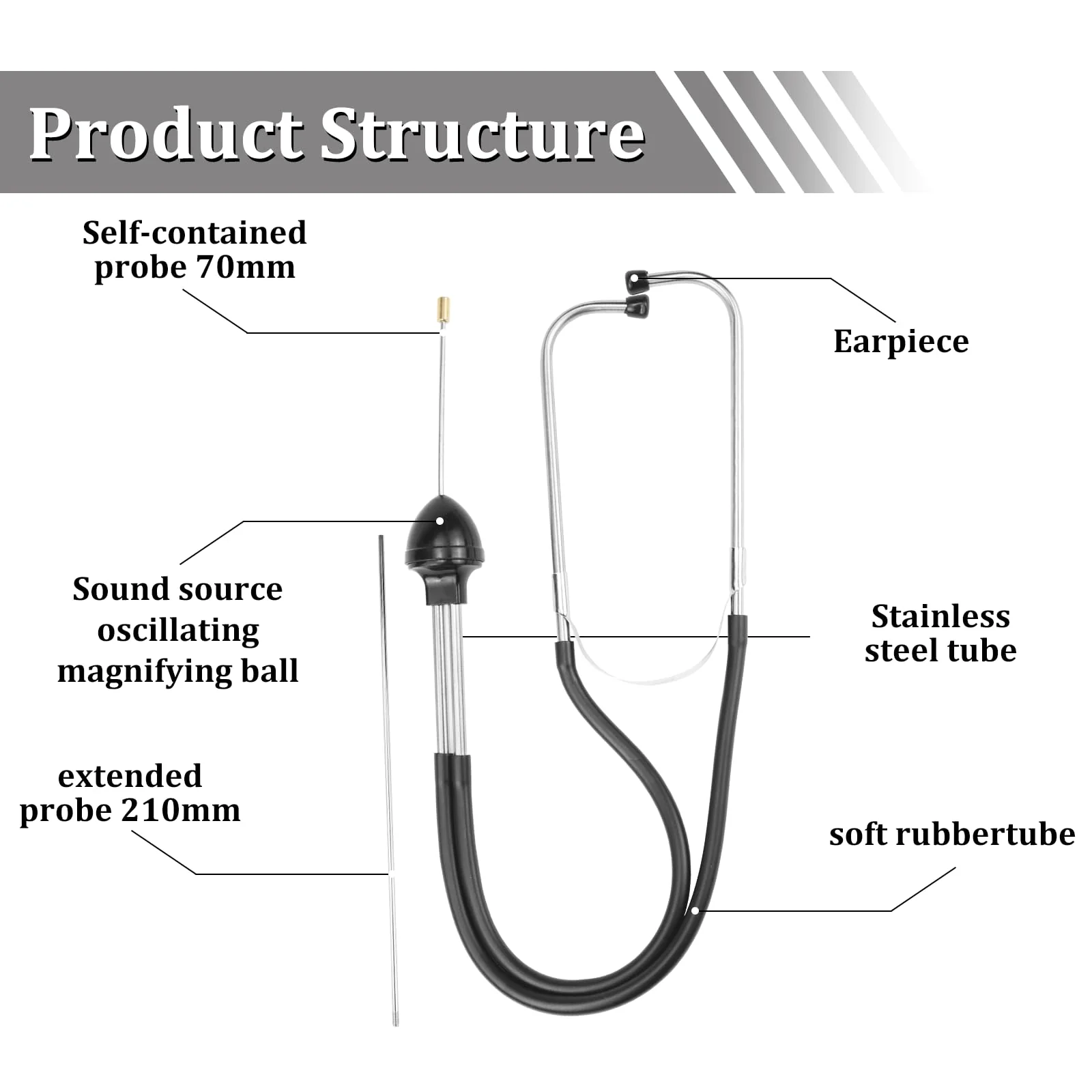 Mechanic Stethoscope Car Motor Stethoscope Machine Diagnostic Tester Tester Car Mechanic Stetoscope - Image 4