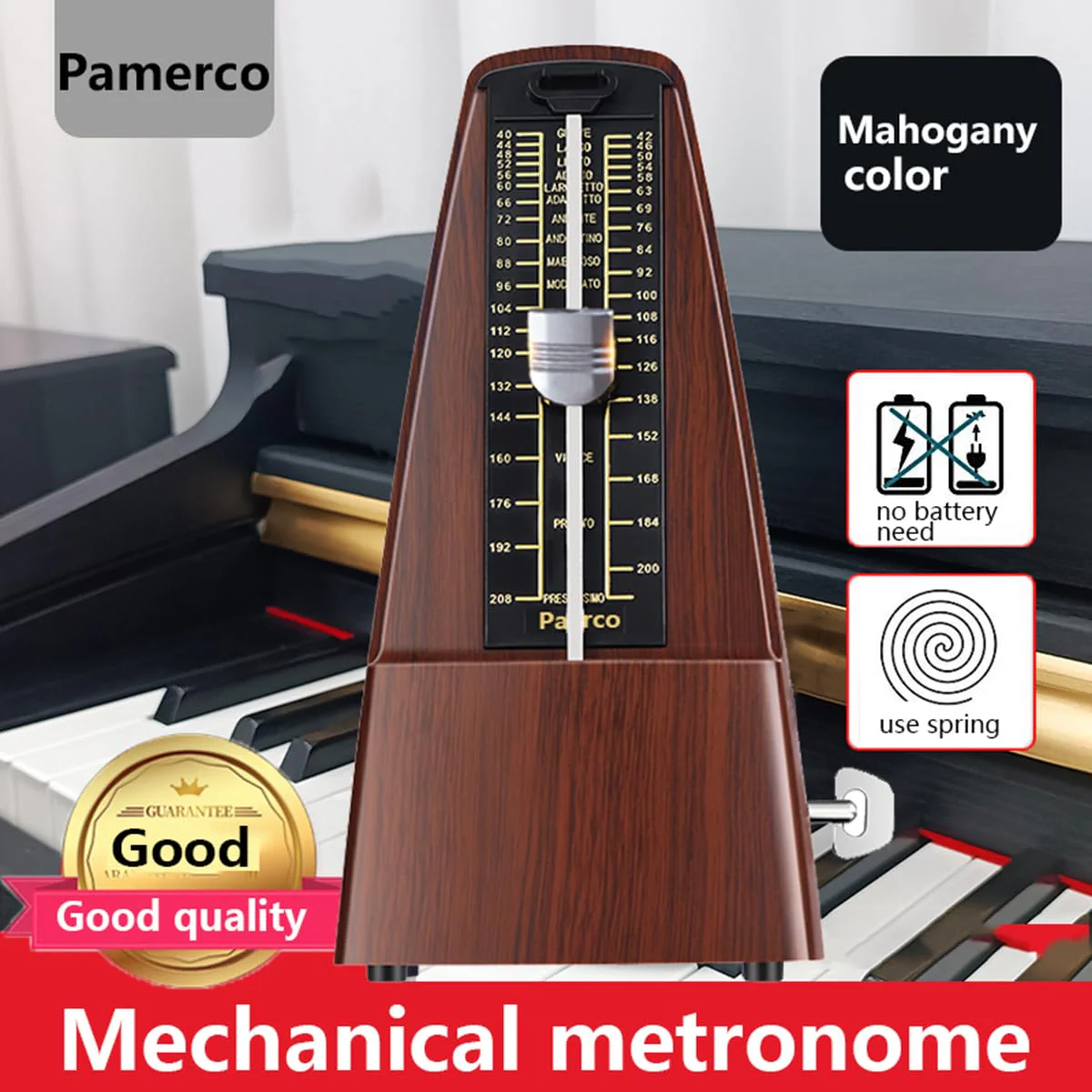 Mechanical metronome, piano sound, big guitar, violin, drum kit, instrument, universal rhythmologist (Musical Instrument Universal【Mahogany color】) Musical Instrument Universal【Mahogany color】 - Image 3