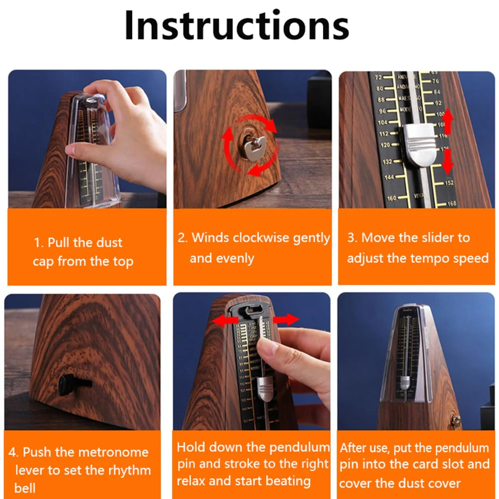 Mechanical metronome, piano sound, big guitar, violin, drum kit, instrument, universal rhythmologist (Musical Instrument Universal【Mahogany color】) Musical Instrument Universal【Mahogany color】 - Image 4
