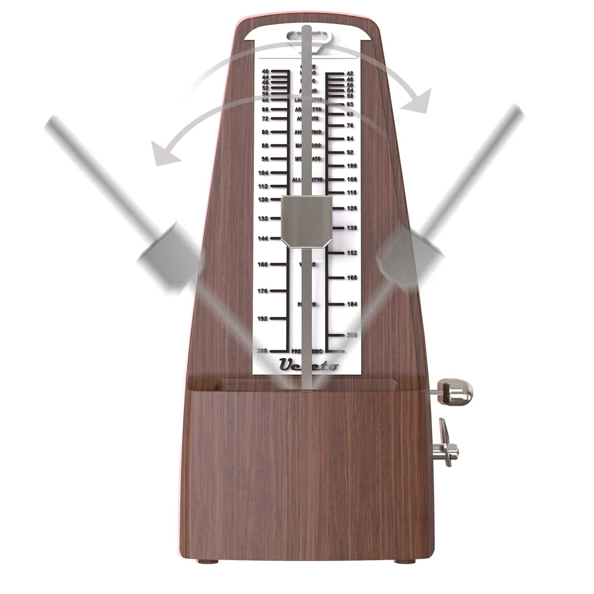 Mechanical Metronome Wood Grained Loud Sound/High Precision/No batteries Needed/for Piano/Guitar/Violin/Drum and Other Instruments (Tower design) wood grain - Image 2