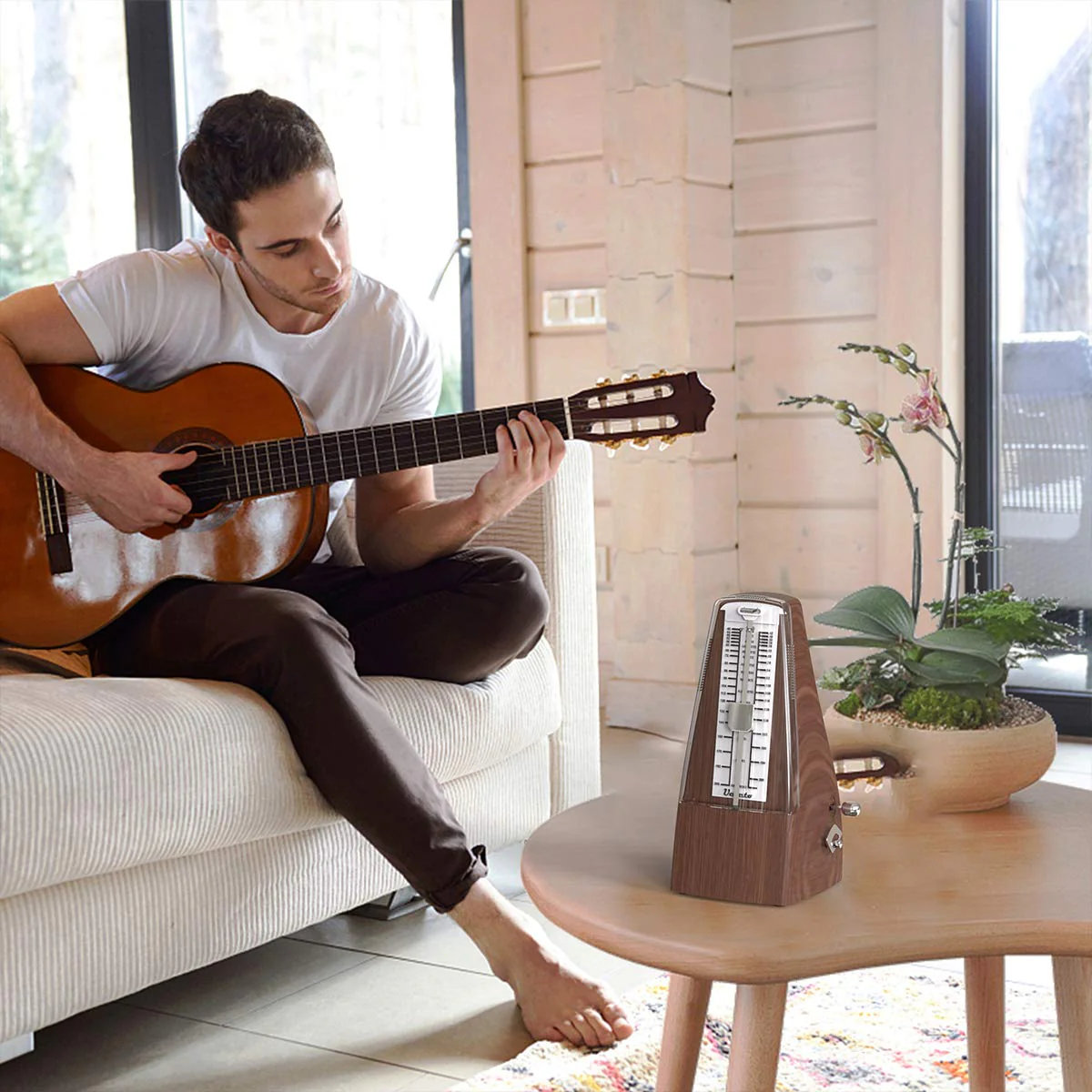 Mechanical Metronome Wood Grained Loud Sound/High Precision/No batteries Needed/for Piano/Guitar/Violin/Drum and Other Instruments (Tower design) wood grain - Image 7