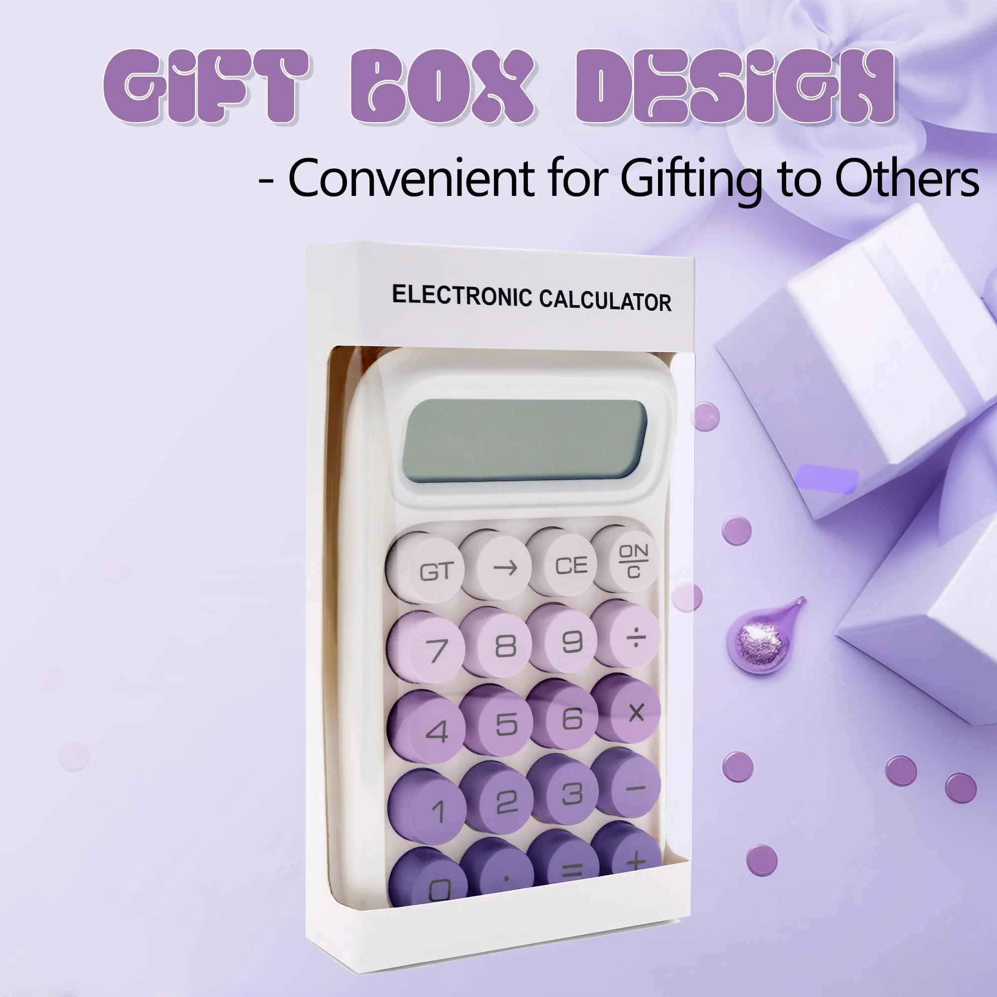 Mechanical Switch Calculator,10 Digits,Large LCD Display,Purple Calculator Big Buttons,Cute Calculator,Calculators Desktop Calculator,Aesthetic CalculatorMechanical Switch (Gradient Purple, S) Gradient Purple - Image 6