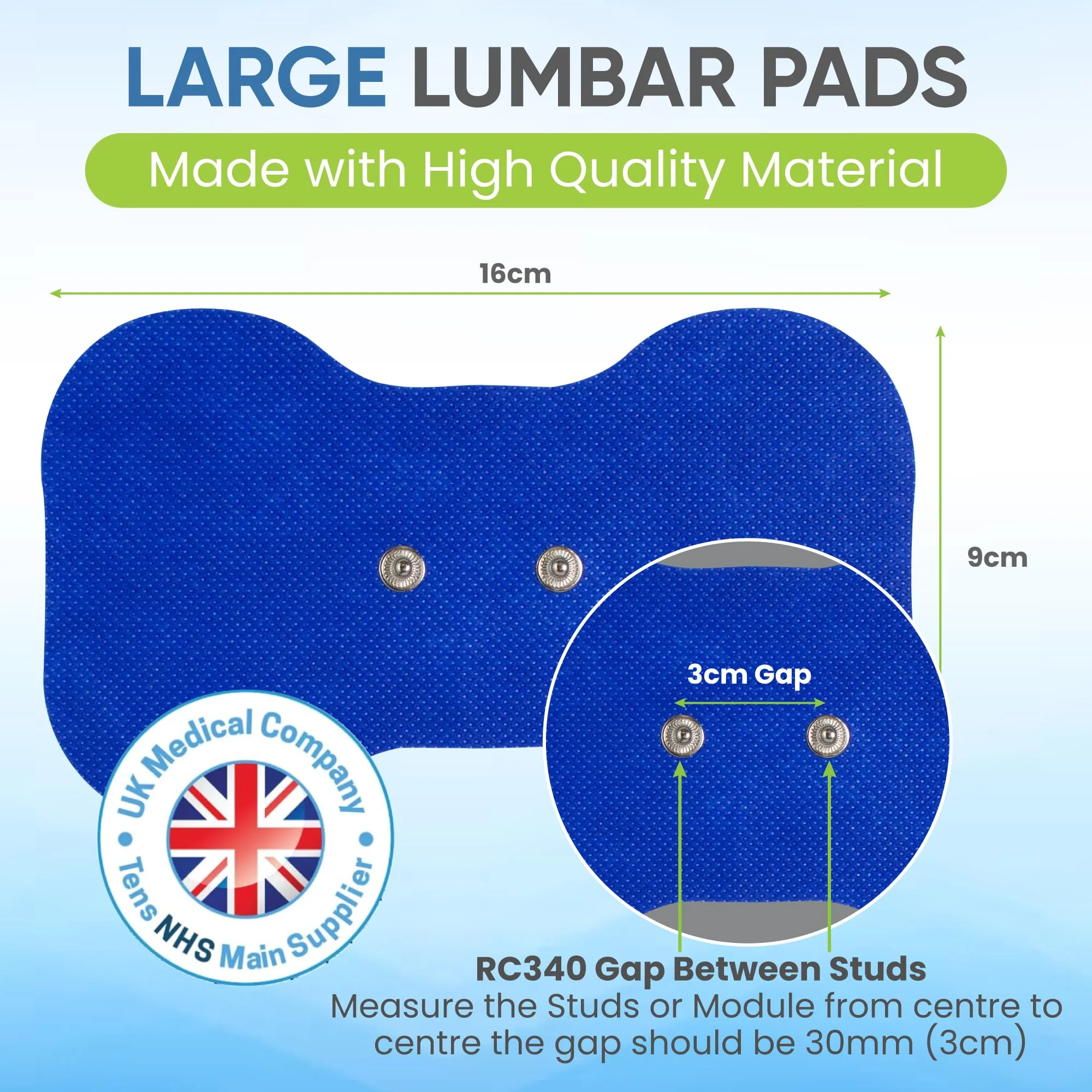 Med-Fit Butterfly Wireless TENS Self Adhesive Electrode - Versatile, Durable and Hassle-Free Pain Relief (Blue, Butterfly 3-Pack) Butterfly 3 Pack Blue - Image 4