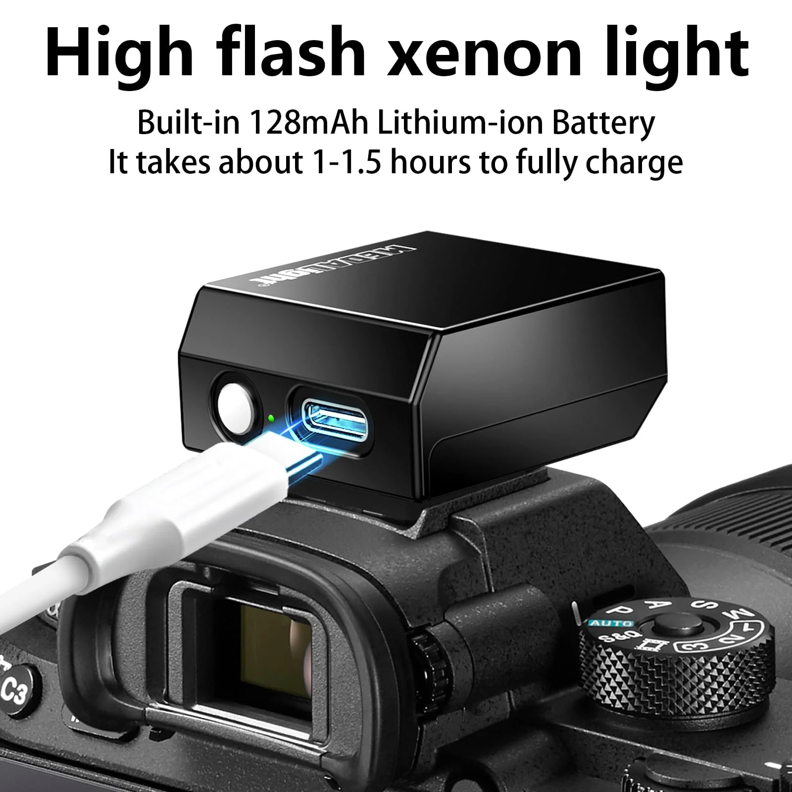 MEDALight Upgrade Aluminum F1s Mini Camera Flash for Ricoh GR3/GR3X/Fuji/Sony ZV1/Nikon/Canon/Olympus/Digital Film Cameras,Portable Hot Shoe Camera Flash Speedlite for DSLR Camera(Black). Black - Image 7