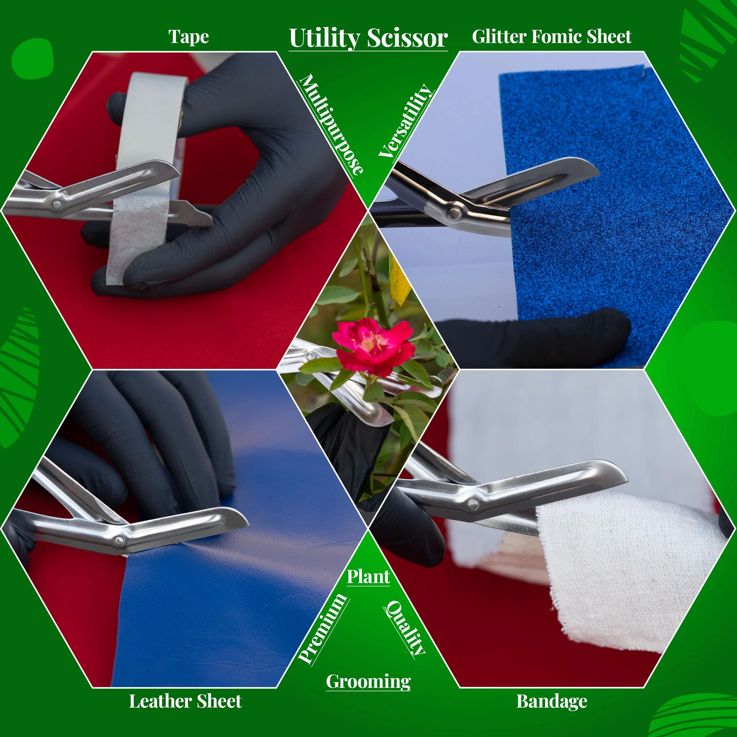 Medical Bandage Scissors EMT Scissors - 19 cm / 7.5 Inch Length Stainless Steel First Aid Emergency Scissors Traumatic Scissors Premium Quality (Green, 5.5) Green - Image 4