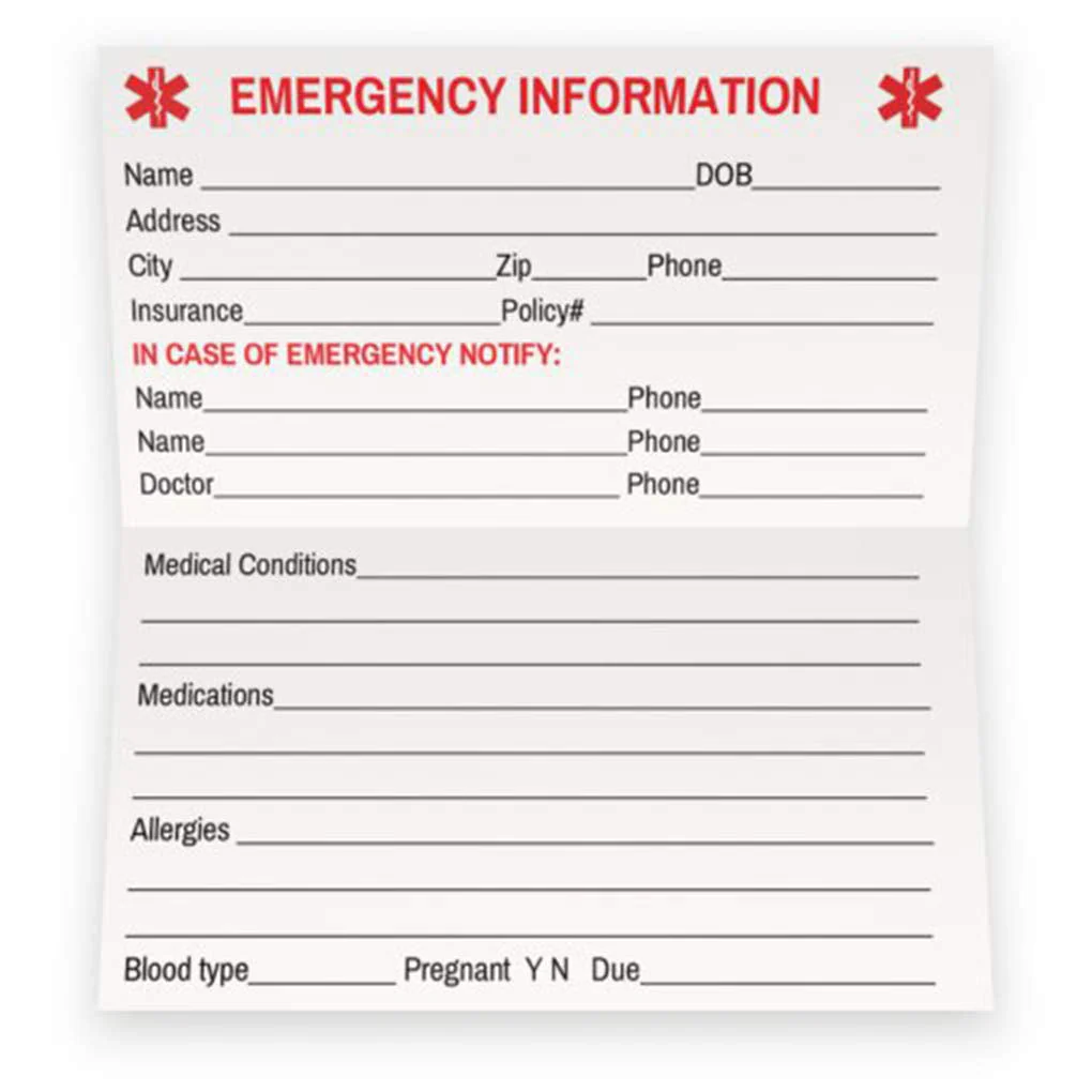Medical Condition and Emergency Contact ID Wallet Card Folding, Medical Alert Card (10 Pack) 10 - Image 3