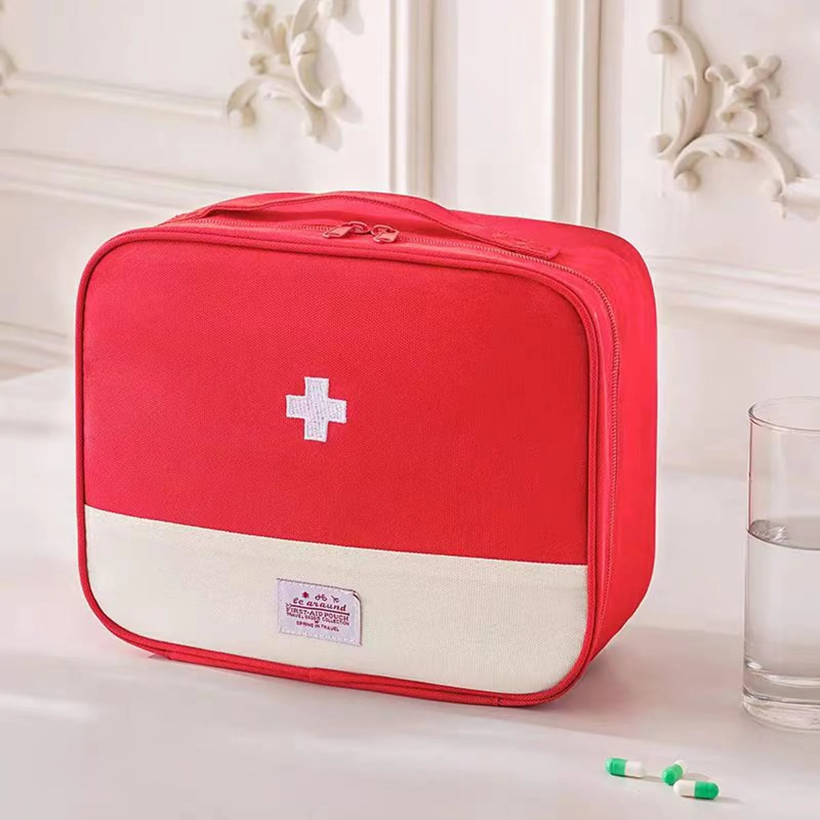 Medicine Bag, Pack of 3 Medicine Bag, Travel Pharmacy Bag, Medicine Storage Bag, Portable Medicine Bag for Home, School, Office, Outdoor, Travel, Red - Image 6