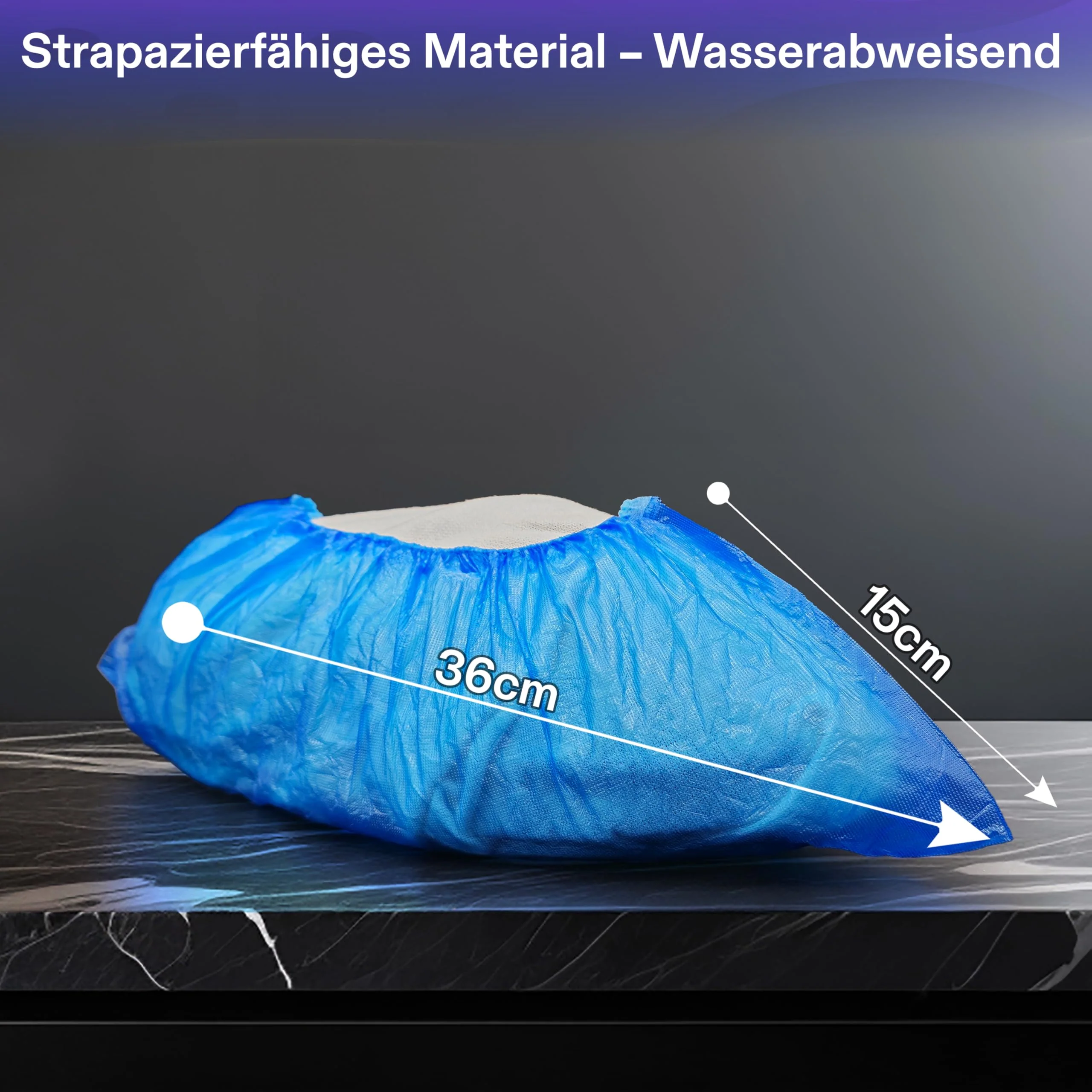 Medimex Disposable Shoe Covers, Blue, 15 x 36 cm, Pack of 200, Latex-Free, Waterproof, Non-Slip, CPE Material, Ideal for Medicine, Crafts, Household and Outdoor Protection - Image 6