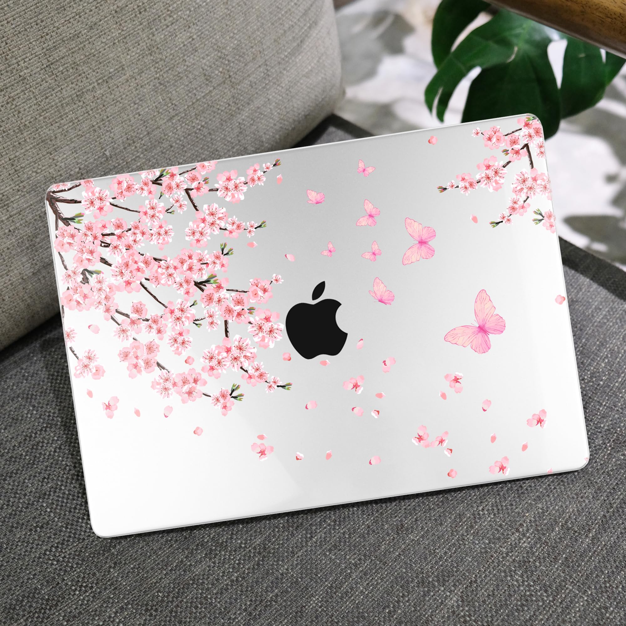 MEEgoodo for M3 MacBook Pro 14 inch Case 2023 2021 A2918 A2992 A2779 A2442 M2 M1 Pro/Max, Clear Laptop Hard Shell Cases with Keyboard Webcam Cover & Trackpad Film & Type C Adapter, Cherry Blossoms - Image 5