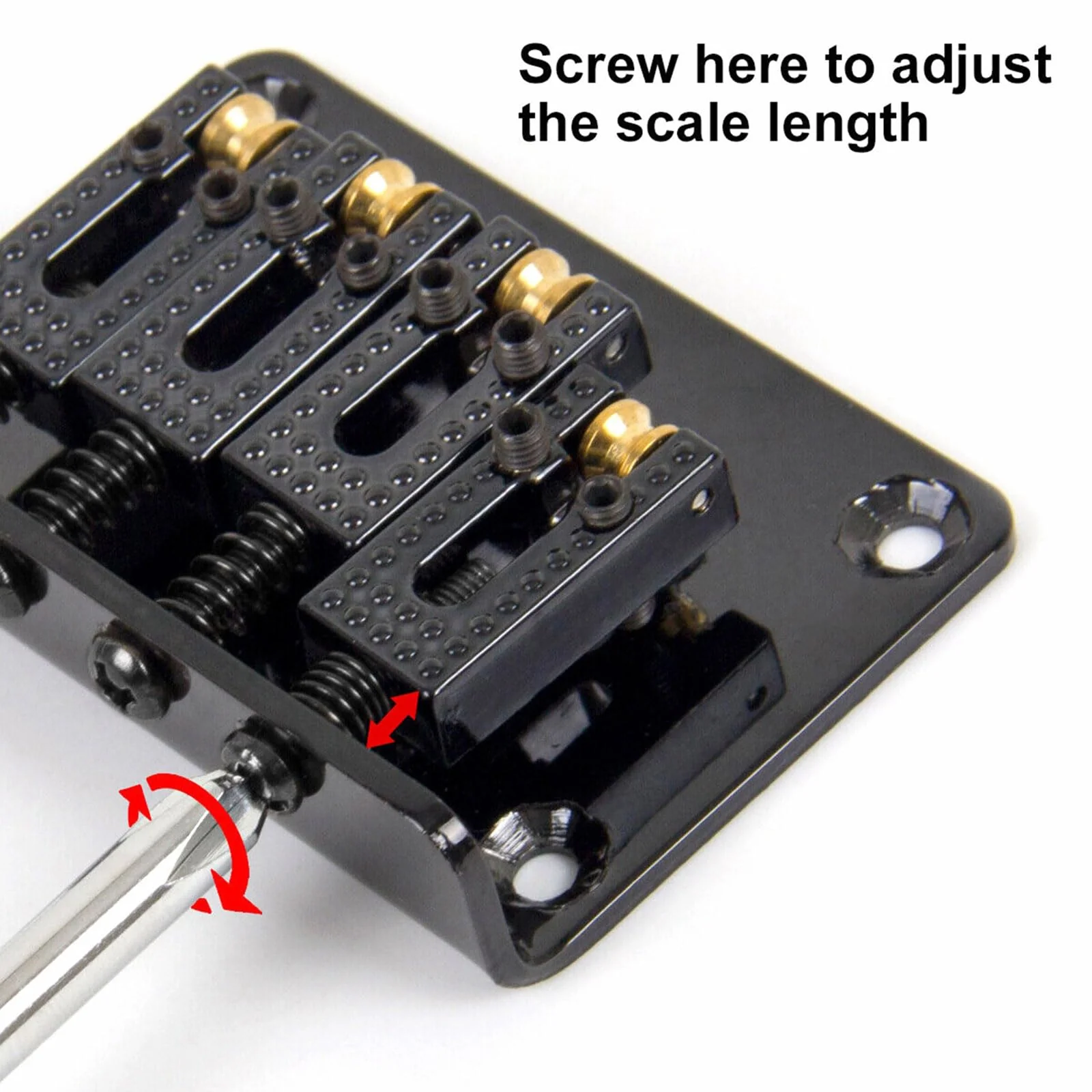 MEELYHOMEZQA 4 String Cigar Box Guitar Bridge, Electric Guitar Bridge Tailpiece Top Load Fixed Hardtail Saddle Cigar Box Guitar Parts, Silver - Image 5