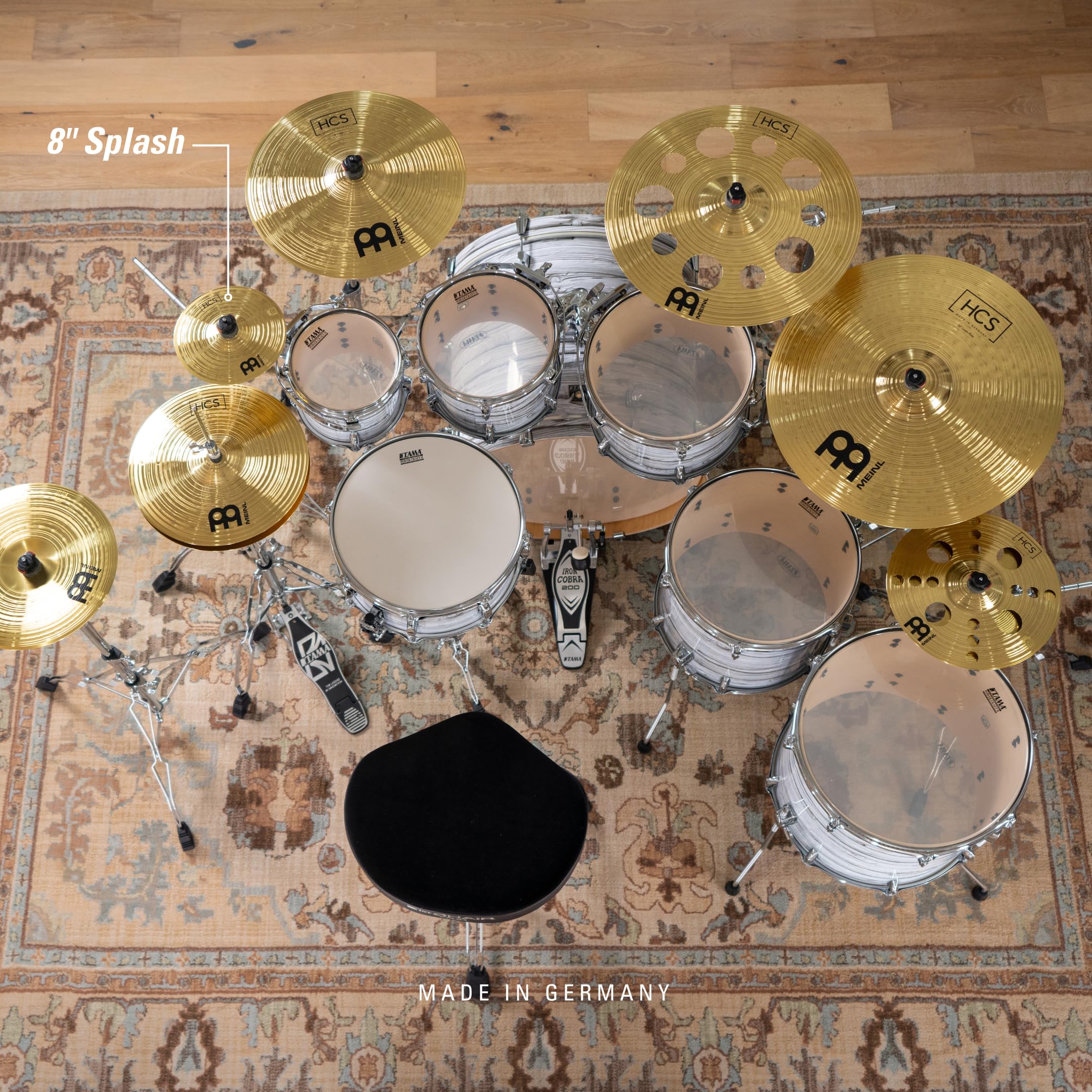 Meinl Cymbals HCS 8" Splash Cymbal for Drum Set — Made in Germany — Traditional Medium, 2-Year Warranty, MS63 Brass Alloy, (HCS8S) 8" - Image 6