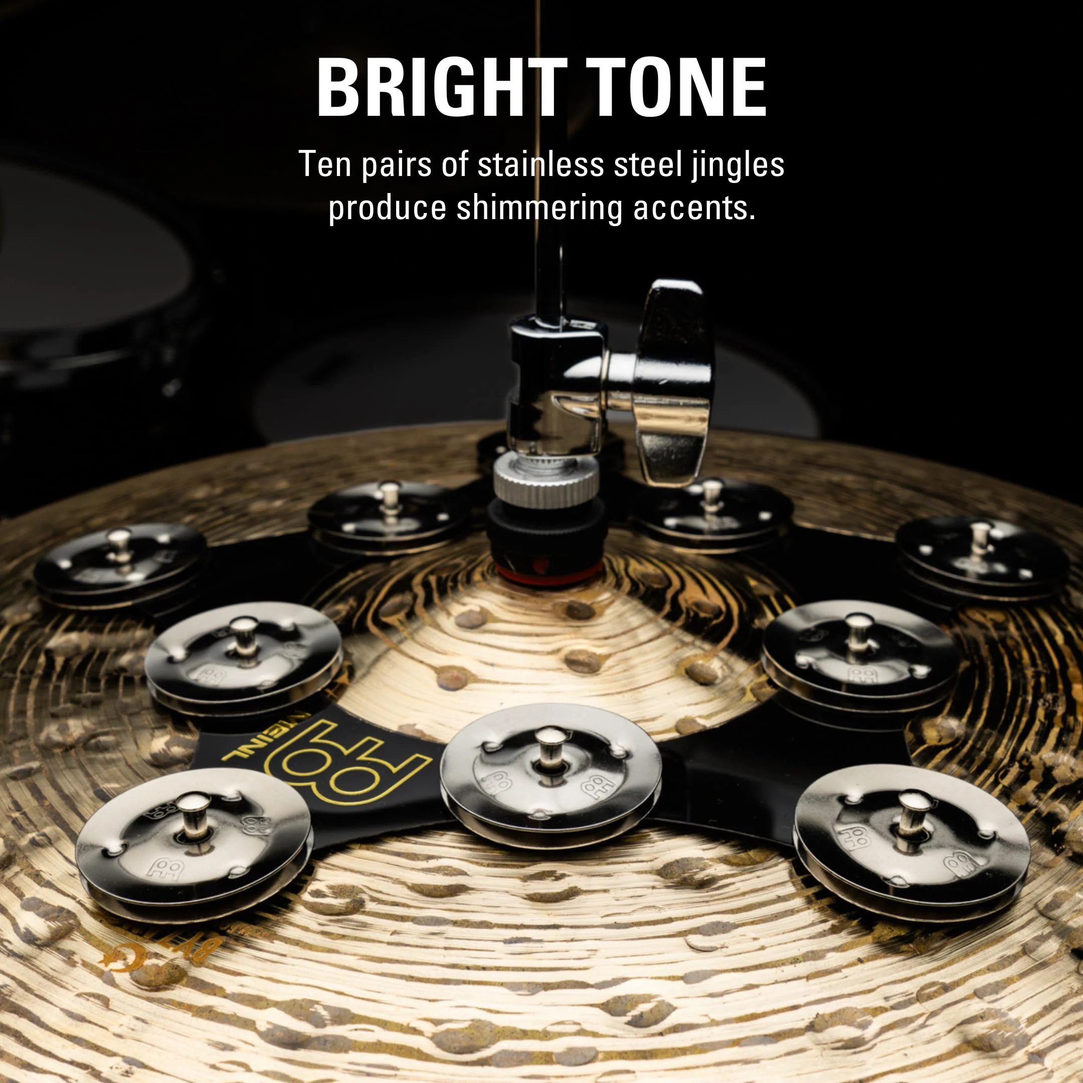 Meinl Cymbals Super Flex Hihat Tambourine Effect with 10 Pairs of Stainless Steel Jingles — NOT Made in China — Flexible Thin Frame, 2-Year Warranty (SFHHT) - Image 5