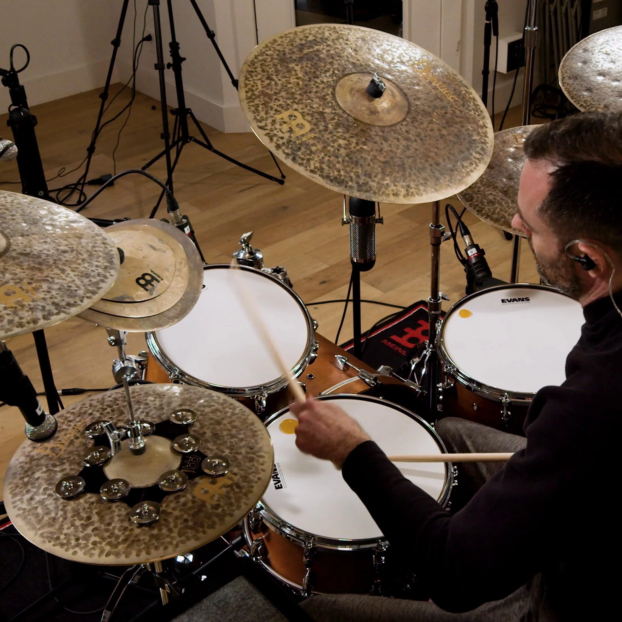 Meinl Cymbals Super Flex Hihat Tambourine Effect with 10 Pairs of Stainless Steel Jingles — NOT Made in China — Flexible Thin Frame, 2-Year Warranty (SFHHT) - Image 9
