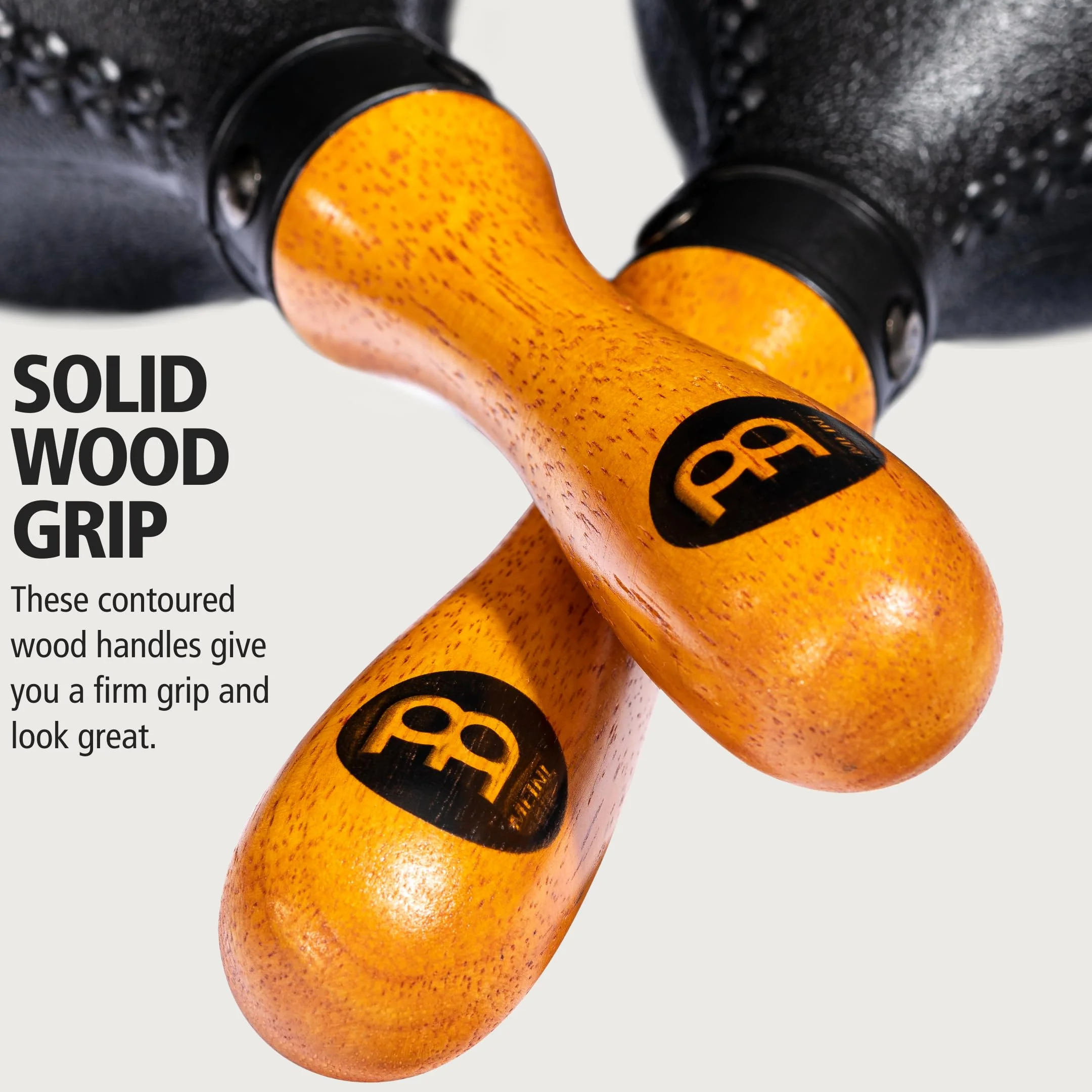 Meinl Percussion, Standard Size with ABS Plastic Wooden Concert Maracas Hand Shaker Rattles with All-weather Synthetic Shells — NOT MADE IN CHINA — Solid Wood Handles, 2-YEAR WARRANTY (PM2BK) - Image 4