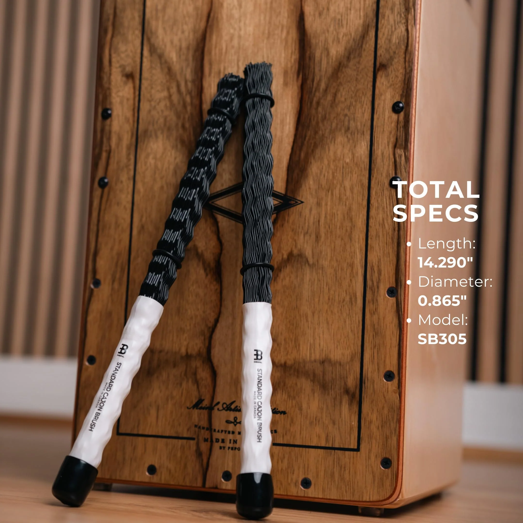 Meinl Stick & Brush Cajon Brush with Nylon Dowels and Adjustable Rings, Black, Standard (SB305) - Image 5
