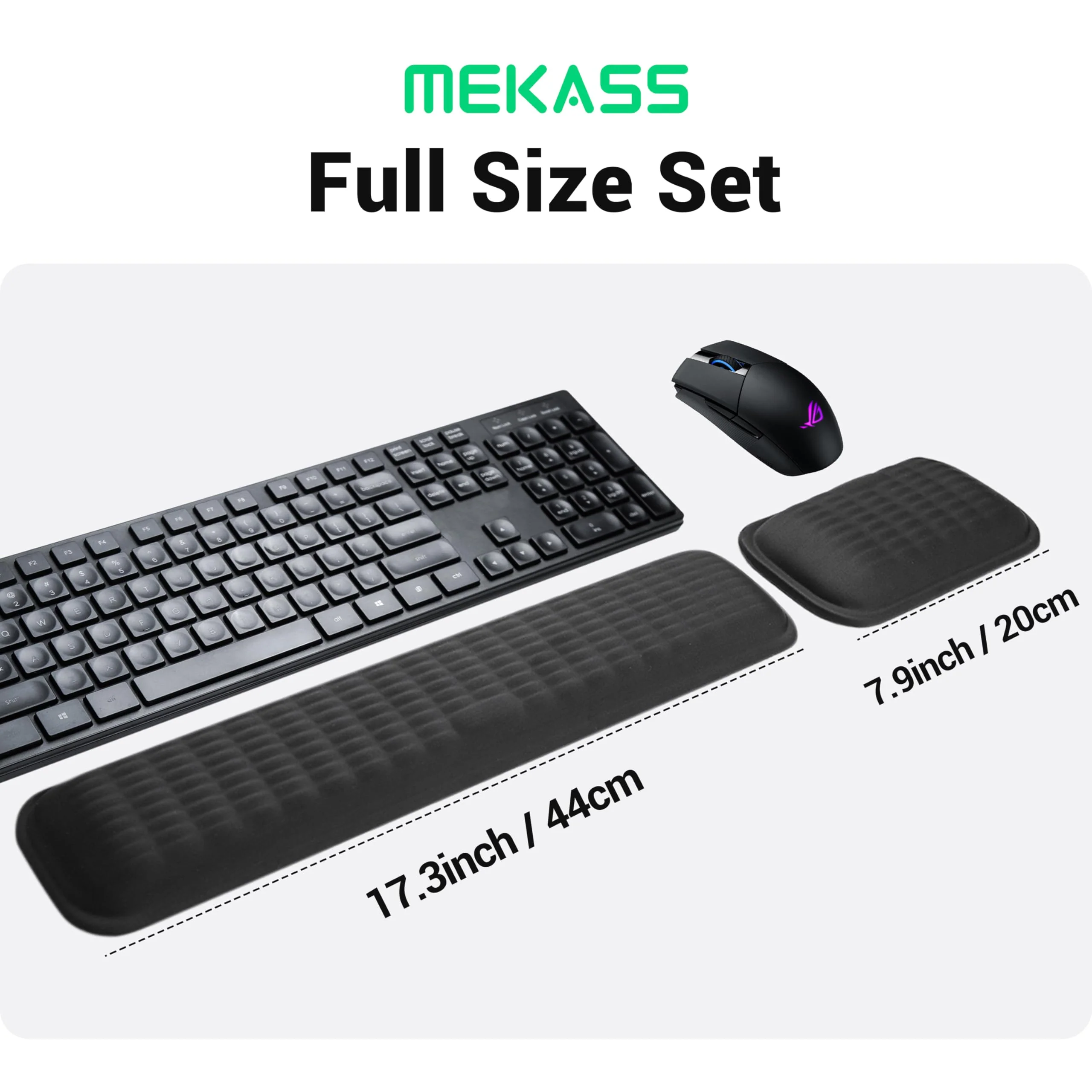 MEKASS Ergonomic Wrist Rest for Keyboard and Mouse, Soft Memory Foam Keyboard Wrist Rest Set with Non-Slip Silicone Base, Easy Typing, Pain Relief, Comfort for Office, Work, Gaming (Classic Black) - Image 6