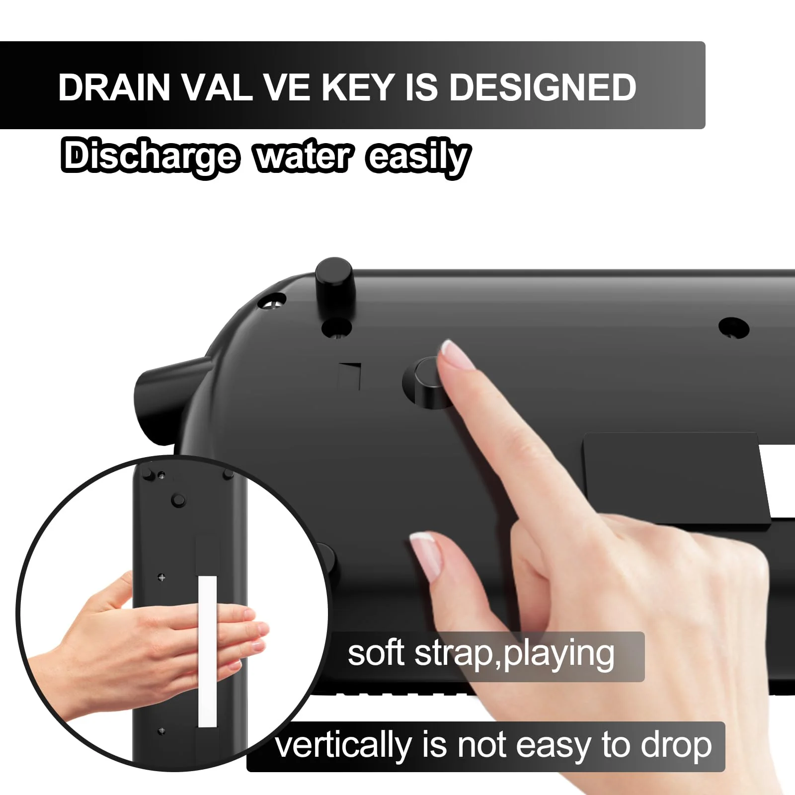 Melodica Instrument: Air Piano Keyboard, 32 Keys, with Carrying Bag - Gift for Kids, Beginners, and Adults - Black - Image 5