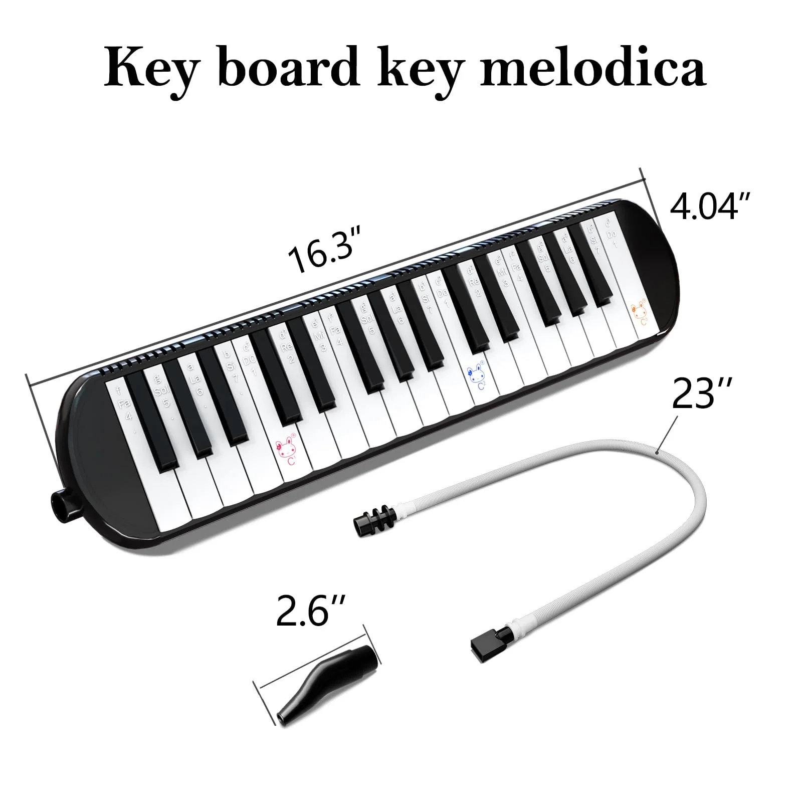 Melodica Instrument: Air Piano Keyboard, 32 Keys, with Carrying Bag - Gift for Kids, Beginners, and Adults - Black - Image 6