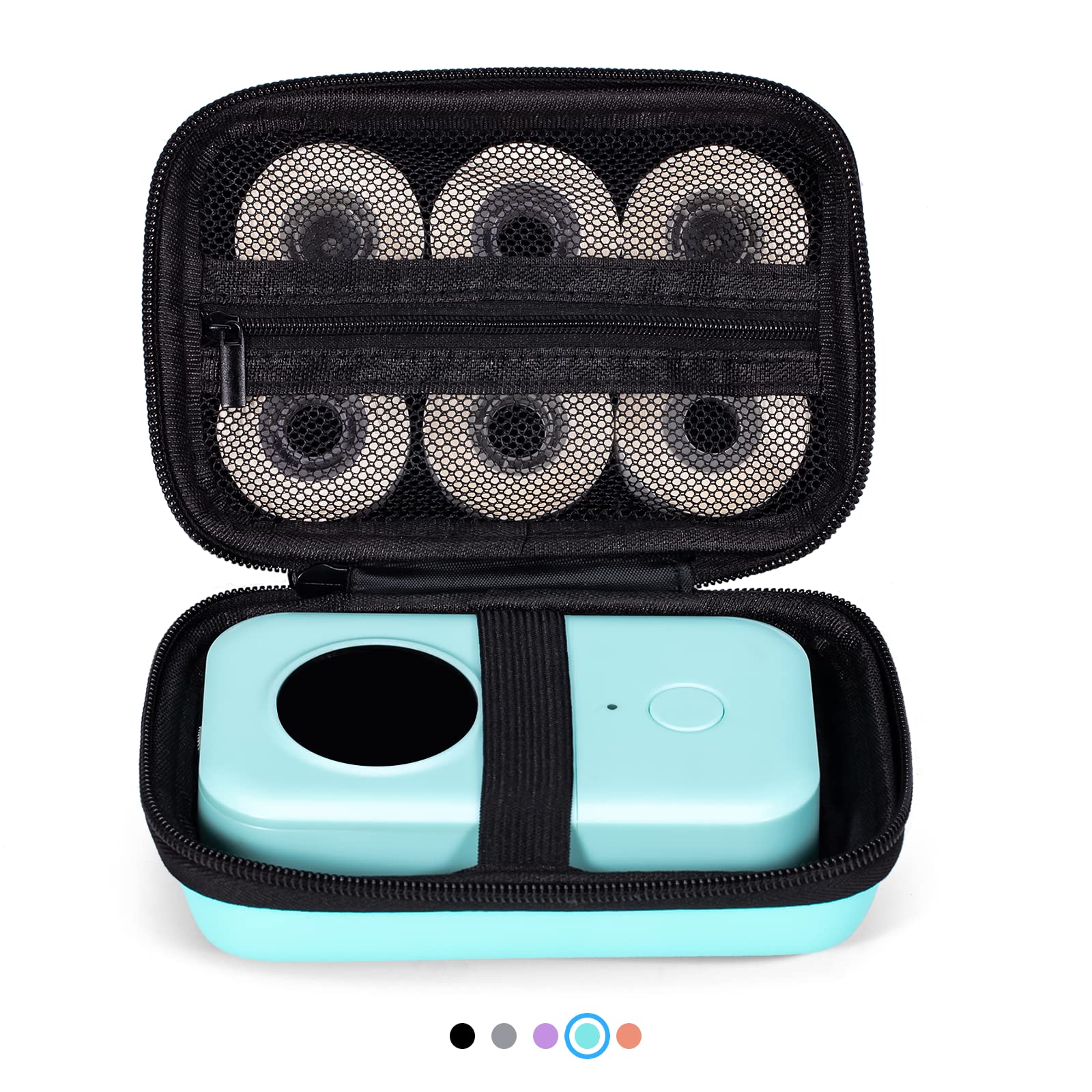 Memoking T02 Hard Storage Case - Compatible with Phomemo D30, SUPVAN E10, NIIMBOT D11, JADENS D110 and More, with Zipper Mesh Pocket, Waterproof Shockproof Case, Green (Only Case) - Image 9