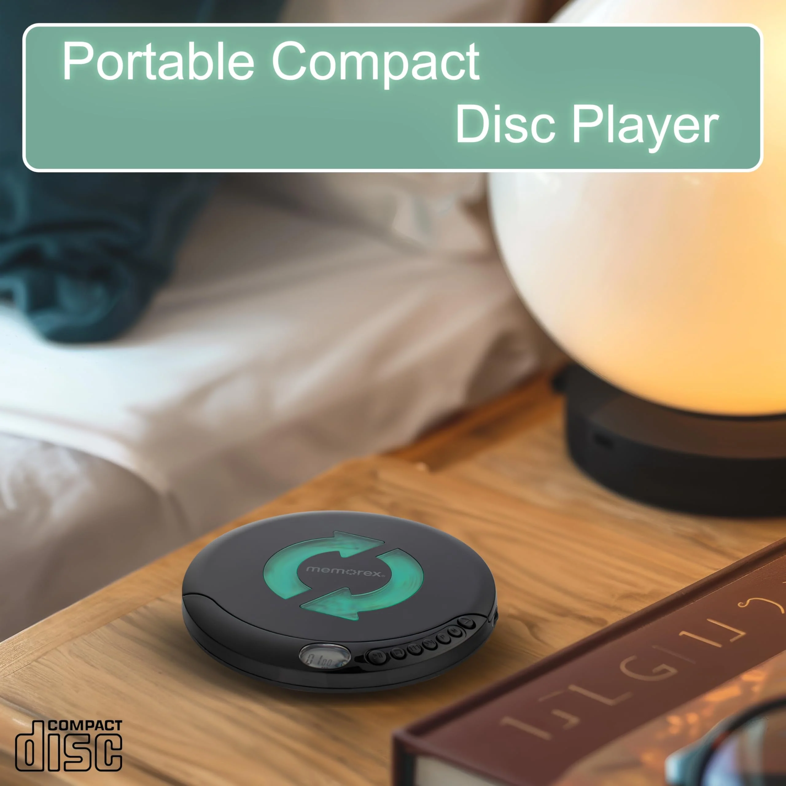 Memorex MX-DM80 Portable CD Player | Compact Disc Player with Anti-Shock Technology | LCD Display, Stereo Earbuds, Low Battery Indicator | CD/CD-R/RW Compatible for Personal Music - Image 8