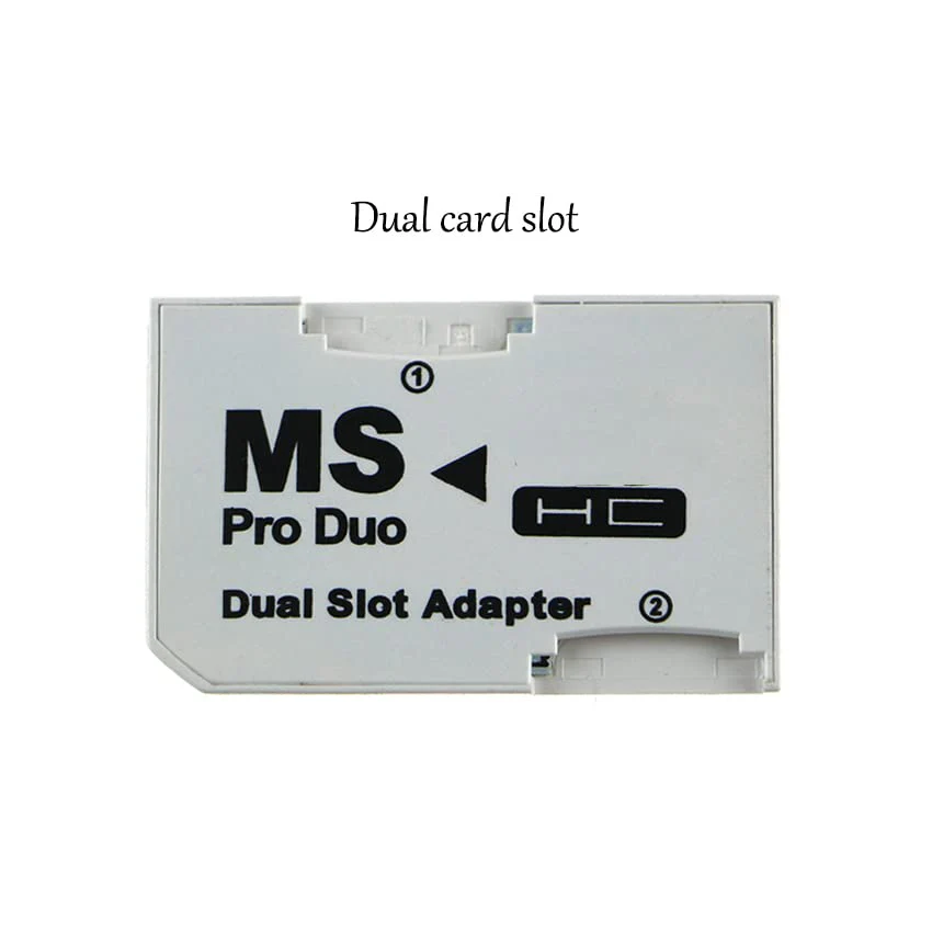 Memory Card Adapter, Micro SD to Memory Stick PRO Duo, for PSP 1000 2000 3000, 128GB Capacity, White Dual Slot - Image 2