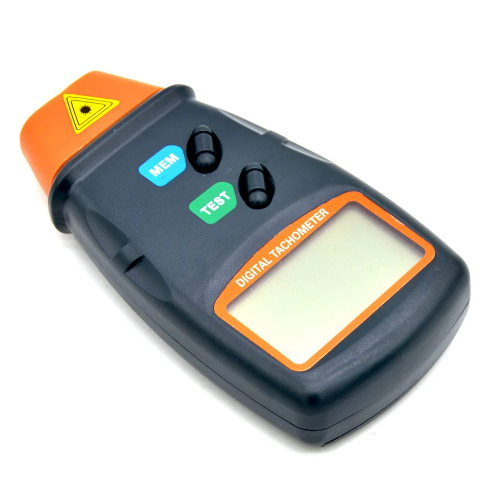 Mengshen Digital Tachometer, Non Contact Laser Photo Tach 2.5-99999 RPM Rotation Speed Meter Gauge Measurement with Reflective Tape (9V Battery Included) - Image 4