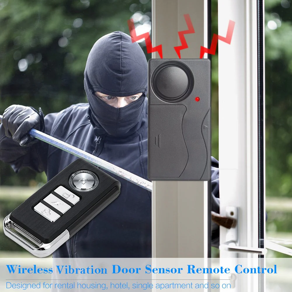 Mengshen Wireless Vibration Alarm, Anti-Theft Burglar Alarm for Bicycle/Bike/Motorcycle/Car/Vehicles/Door/Window, 110db Super Loud (Remote Control Included) - Image 2