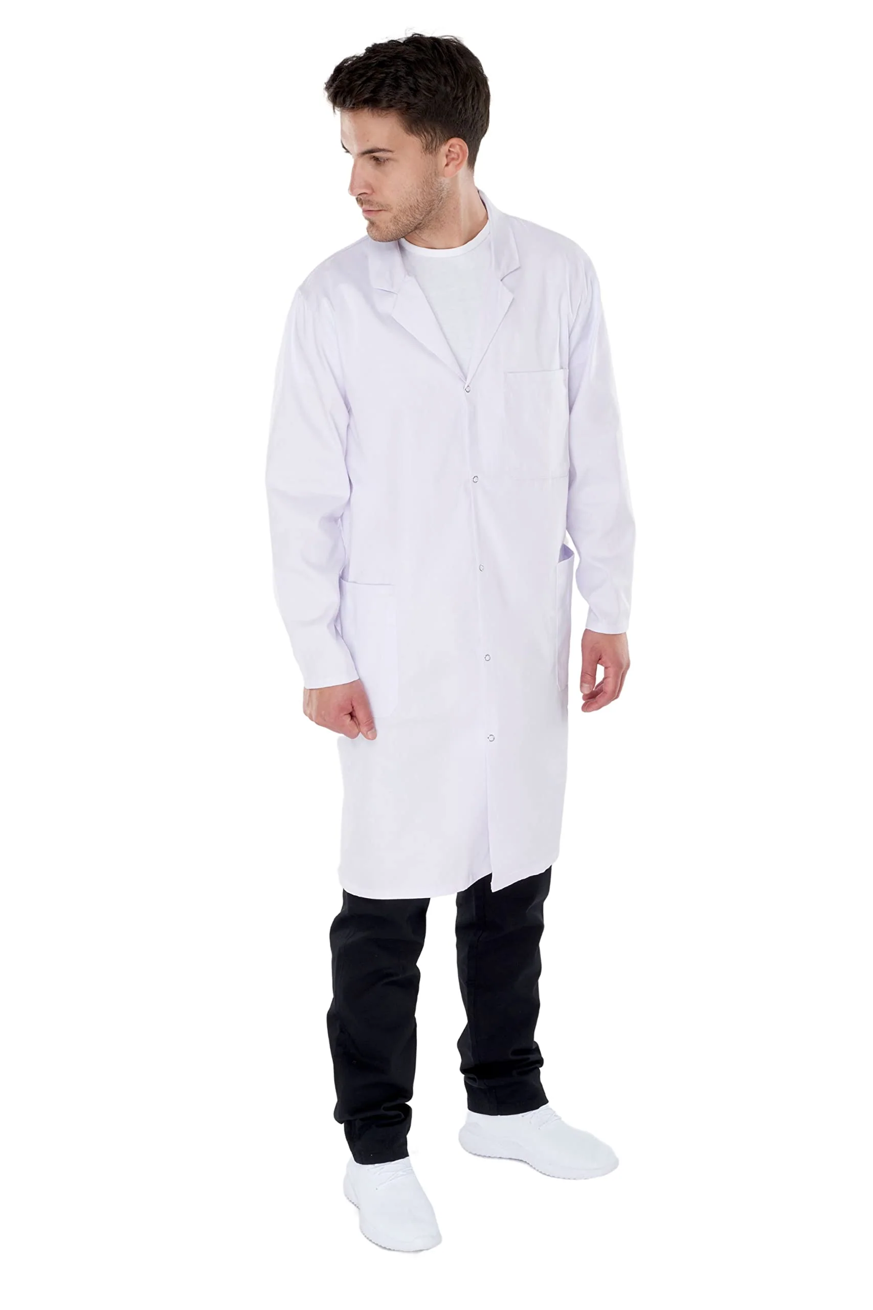Men's Laboratory Coat, One Size, Cotton, White, Laboratory Coat, XXS-XXXL S - Image 3