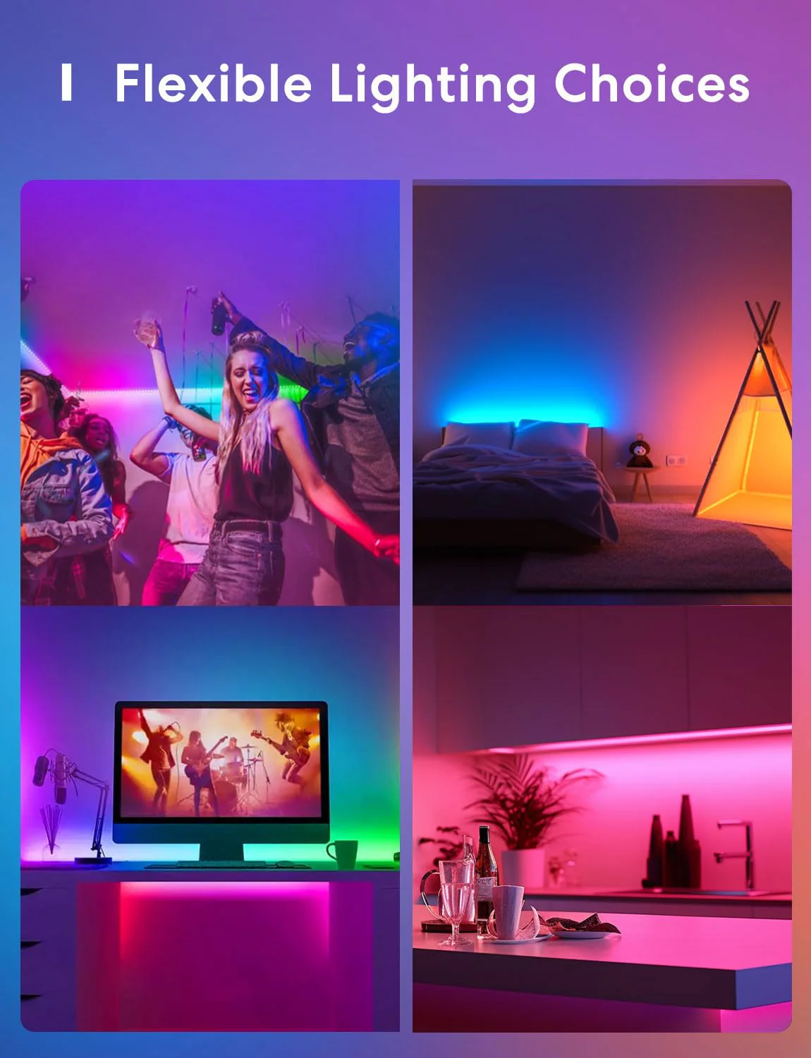 meross Smart LED Strip Lights, 16.4ft WiFi Strip Work with Apple HomeKit, Alexa, Google Home, and SmartThings, 16 Million Colors with App Control and RGB LED Lights for Bedroom, Living Room, Kitchen 16.4 Feet HomeKit Version - Image 5