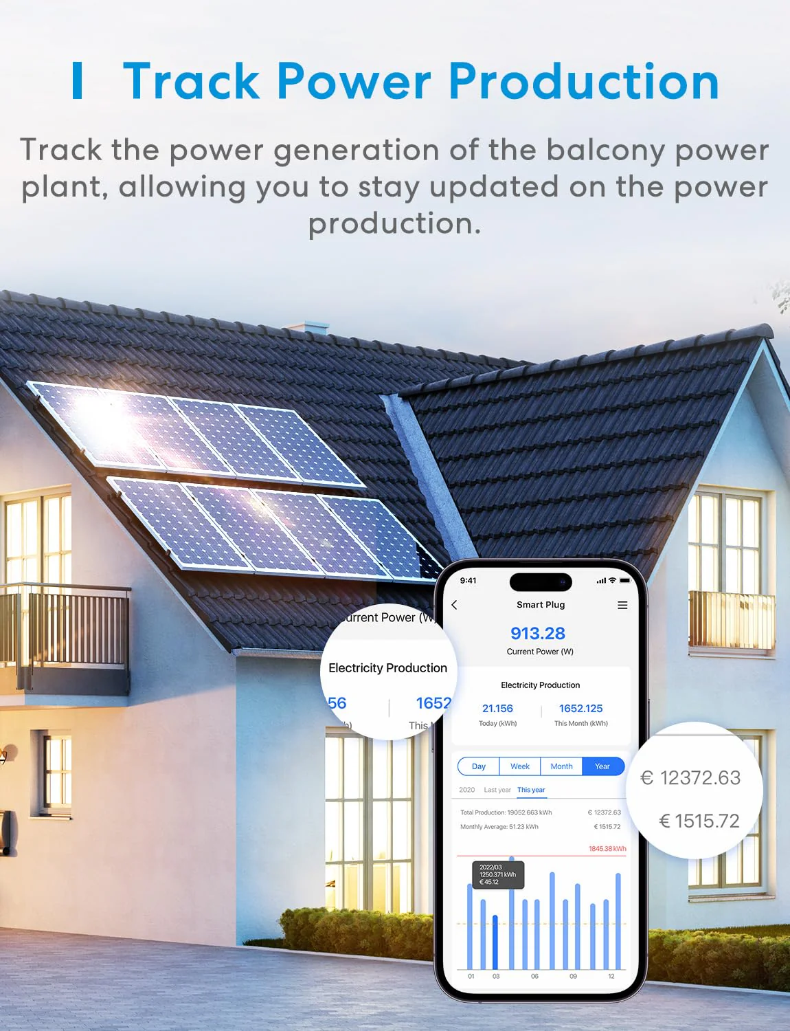 Meross Smart Socket with Current Measurement 16 A, Bluetooth WLAN Socket with Timer, Voice and Remote Control, Electricity Meter for Balcony Power Plant, Works with Alexa, Google Home, Pack of 2 WiFi socket with current measurement 2St. - Image 6