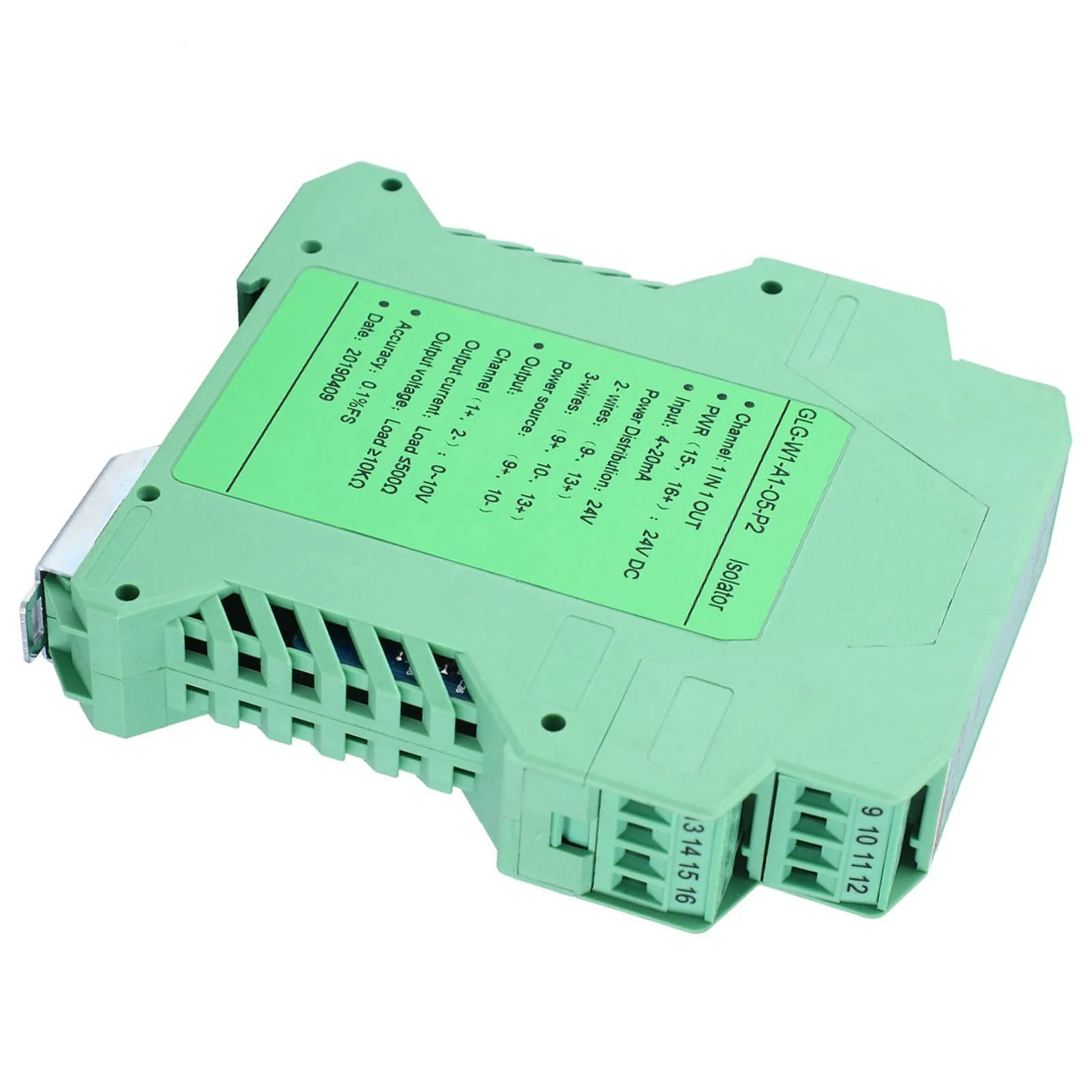 messumformer 4-20mA to 0-10V Converter, Transmitter 4-20mA PLC Detect Conditioner DC 24V Current Isolator (One in One Out) - Image 9