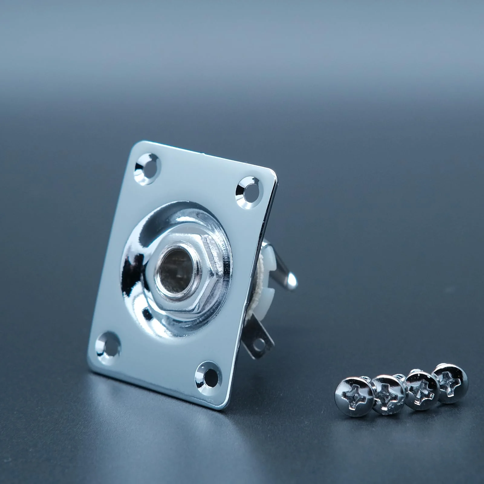 Metal 1/4 Output Jack Plate Input Jack Socket for Tele SG Style Electric Guitar Parts Replacement (Chrome) Chrome - Image 5