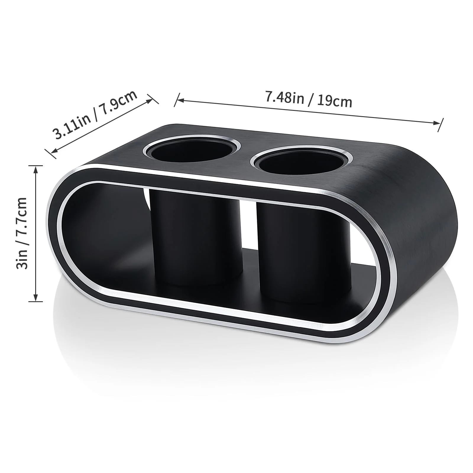 Metal Aluminum Alloy Desktop Microphones Storage Holder, Stand Support Base For Wireless Microphones, Fashionable Tabletop Mics Organizer (M, Brushed black) M - Image 2