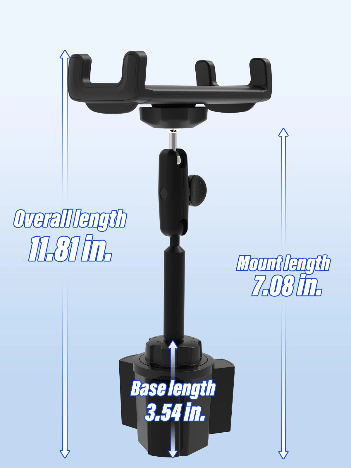 Metal Arm Cup Holder Car Tablet Mount, 720 ° Rotation Cupholder Tablet & Phone Stand Compatible with iPad Pro Air Mini iPhone 15/14/ 13/12 Max Pro and 4.7-12.9 inch Mobile Phone Tablet - Image 6