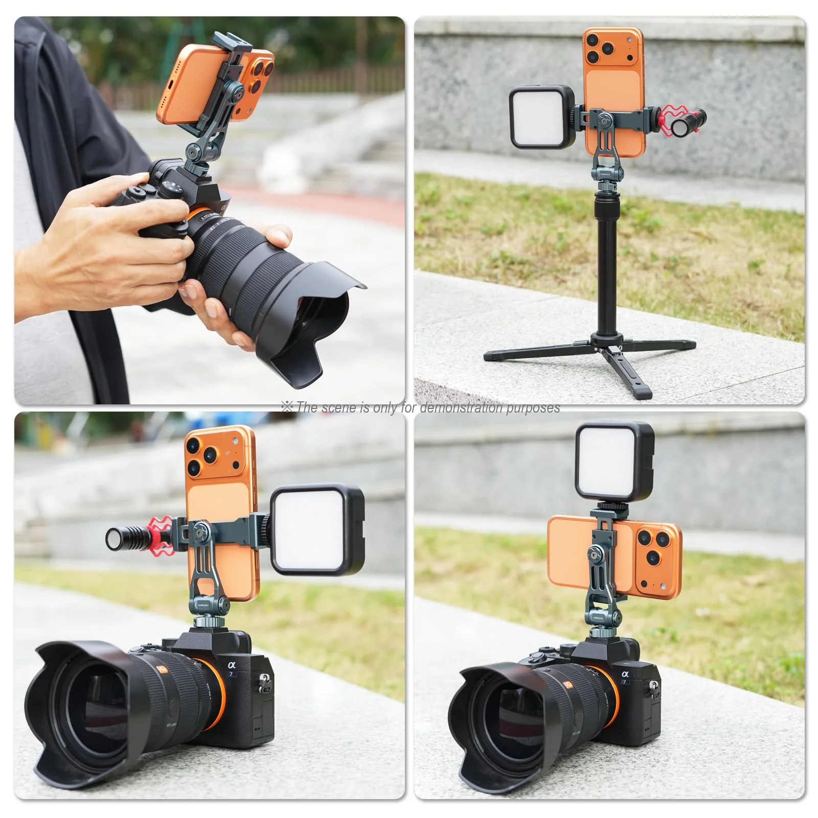 Metal Camera Hot Shoe Phone Holder，Features a Cold Shoe Mount and Supports 360° Rotation，Phone Tripod Mount ，Compatible with iPhone 17/16/15/14, Samsung Galaxy，for Taking Videos and Photos - Image 7