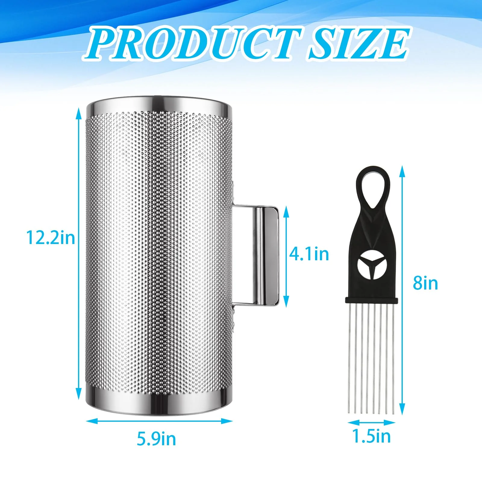Metal Guiro Instrument, 12" x 6" Stainless Steel Guiro Shaker with Scraper Latin Percussion Instrument Musical Training Tool, Guira Dominicana - Image 2