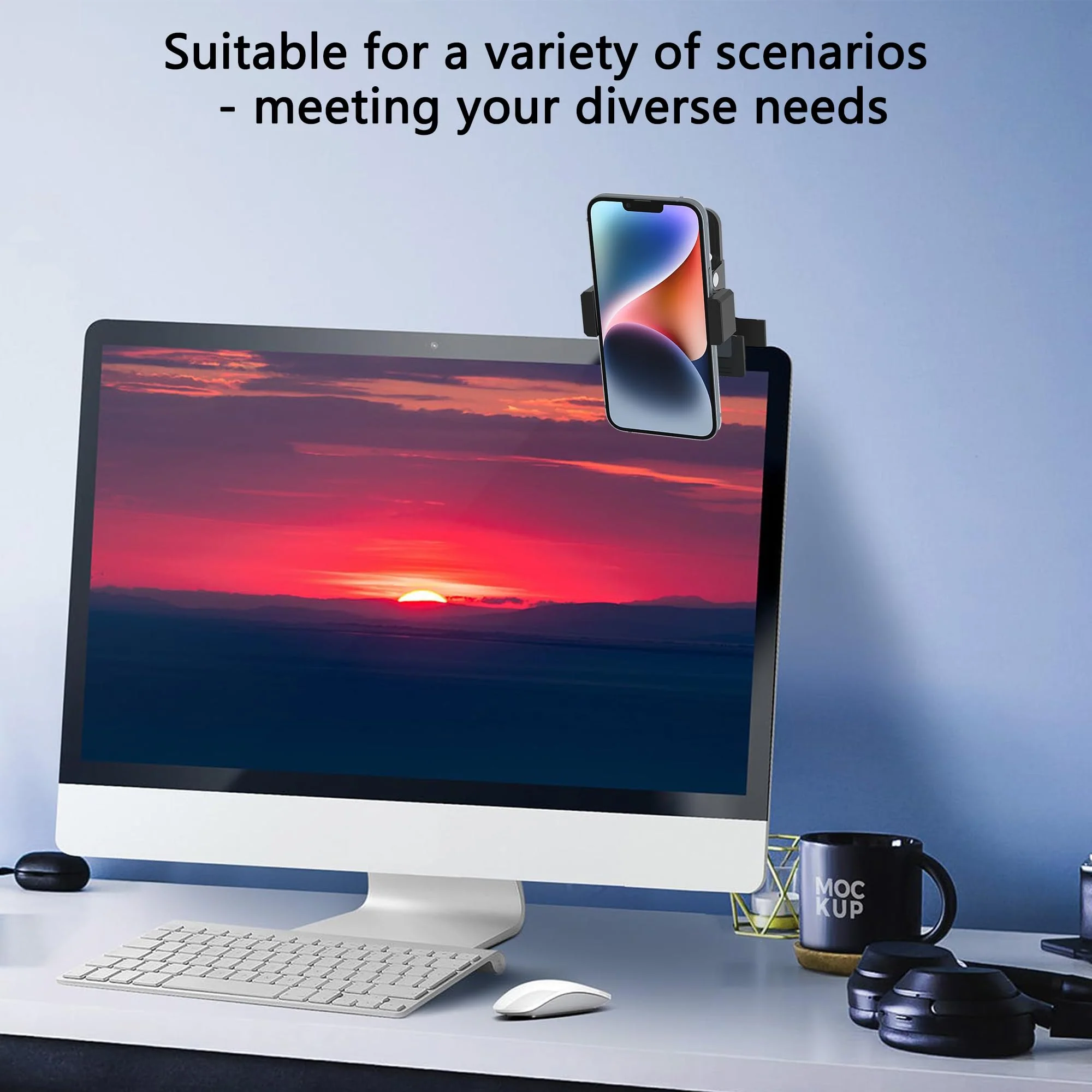 Metal holder Clip Clamp Mount 360 Degree Rotation 1/4 inch Screw for iPhone 16 15 14 13 12 series Samsung Oneplus Xiaomi Cell Phones and Arlo/Blink/Eufycam/Wyze/Nest/reolink/Tapo camera series for Phone - Image 5